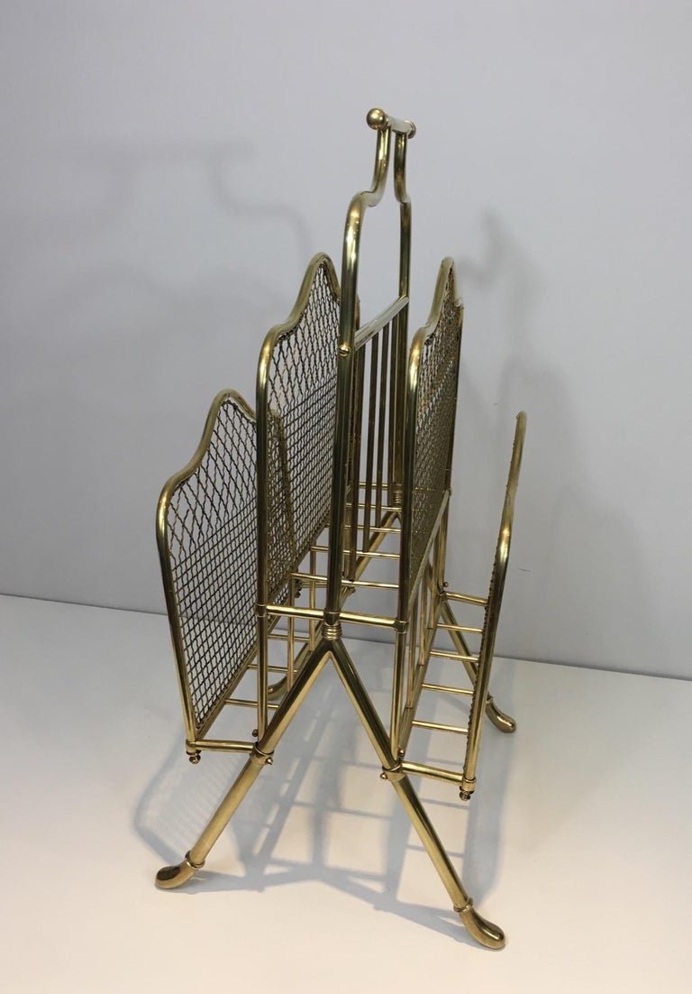 Maison Jansen, Exceptional Neoclassical Brass Magazine Rack, French ...