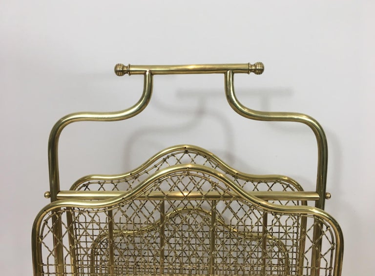 Maison Jansen, Exceptional Neoclassical Brass Magazine Rack, French ...
