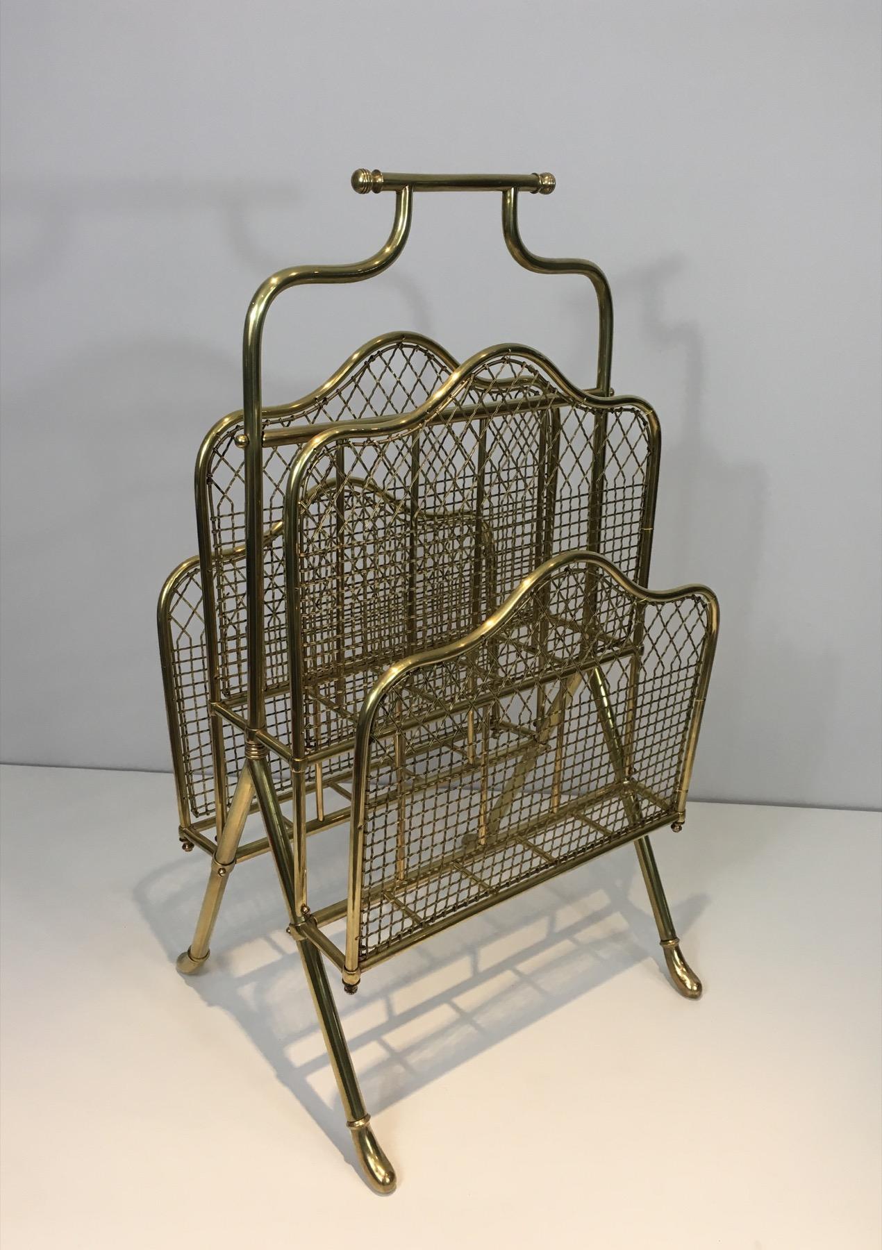 Inizio XX secolo Maison Jansen, eccezionale portariviste neoclassico in ottone, francese, circa 1940 in vendita