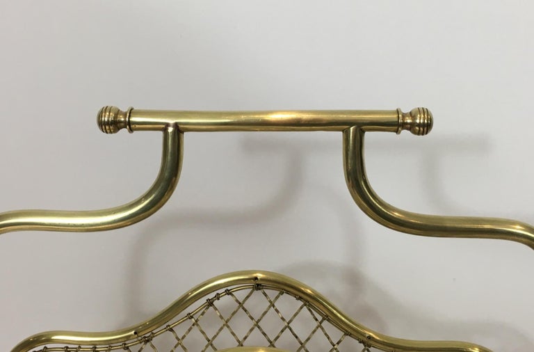 Maison Jansen, Exceptional Neoclassical Brass Magazine Rack, French ...