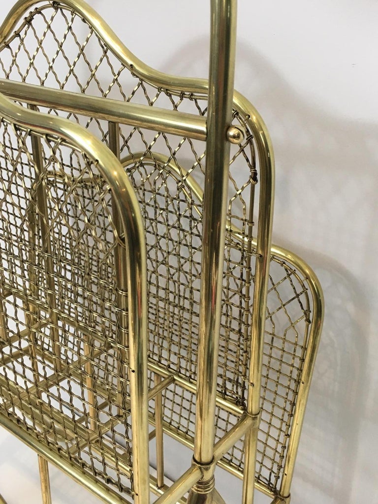 Maison Jansen, Exceptional Neoclassical Brass Magazine Rack, French ...