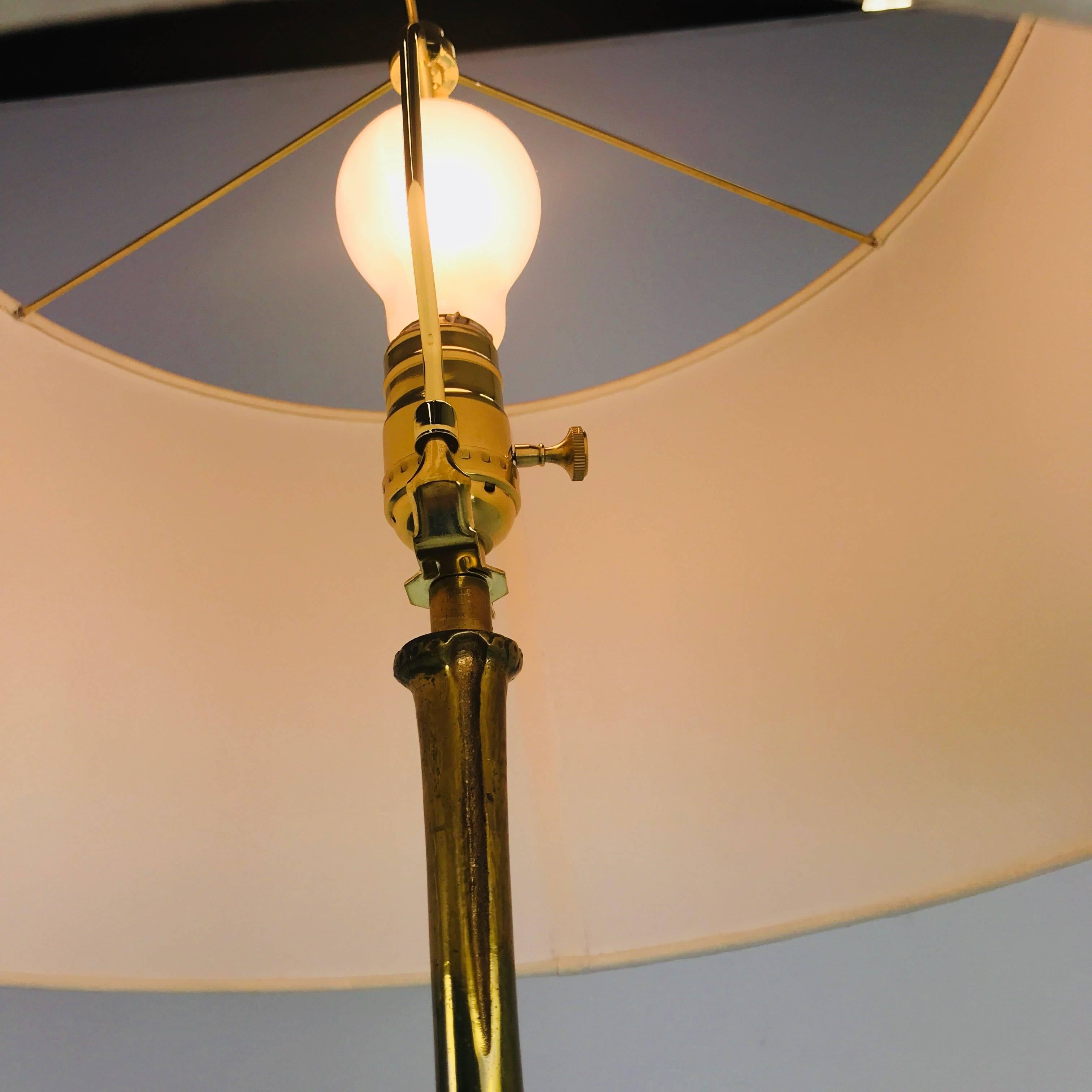 Lampada da terra in ottone in finto bambù di Maison Jansen 1