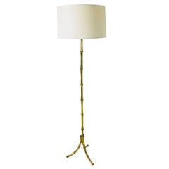 Maison Jansen Faux Bamboo Brass Floor Lamp