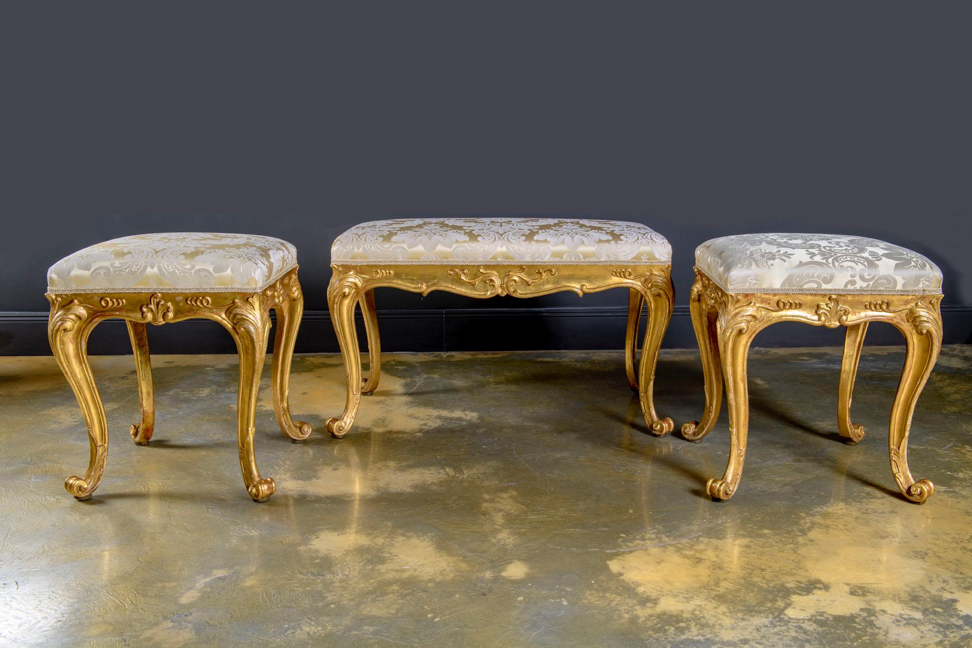 Maison Jansen Fine Pair of Gilded French Louis XV Style Benches In Good Condition For Sale In Roma, IT