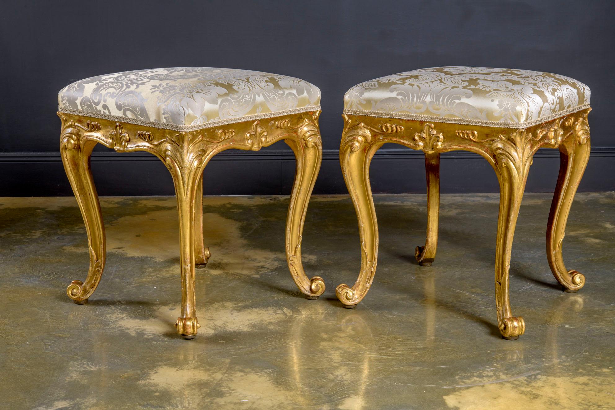 Maison Jansen Fine Pair of Gilded French Louis XV Style Benches For Sale 2