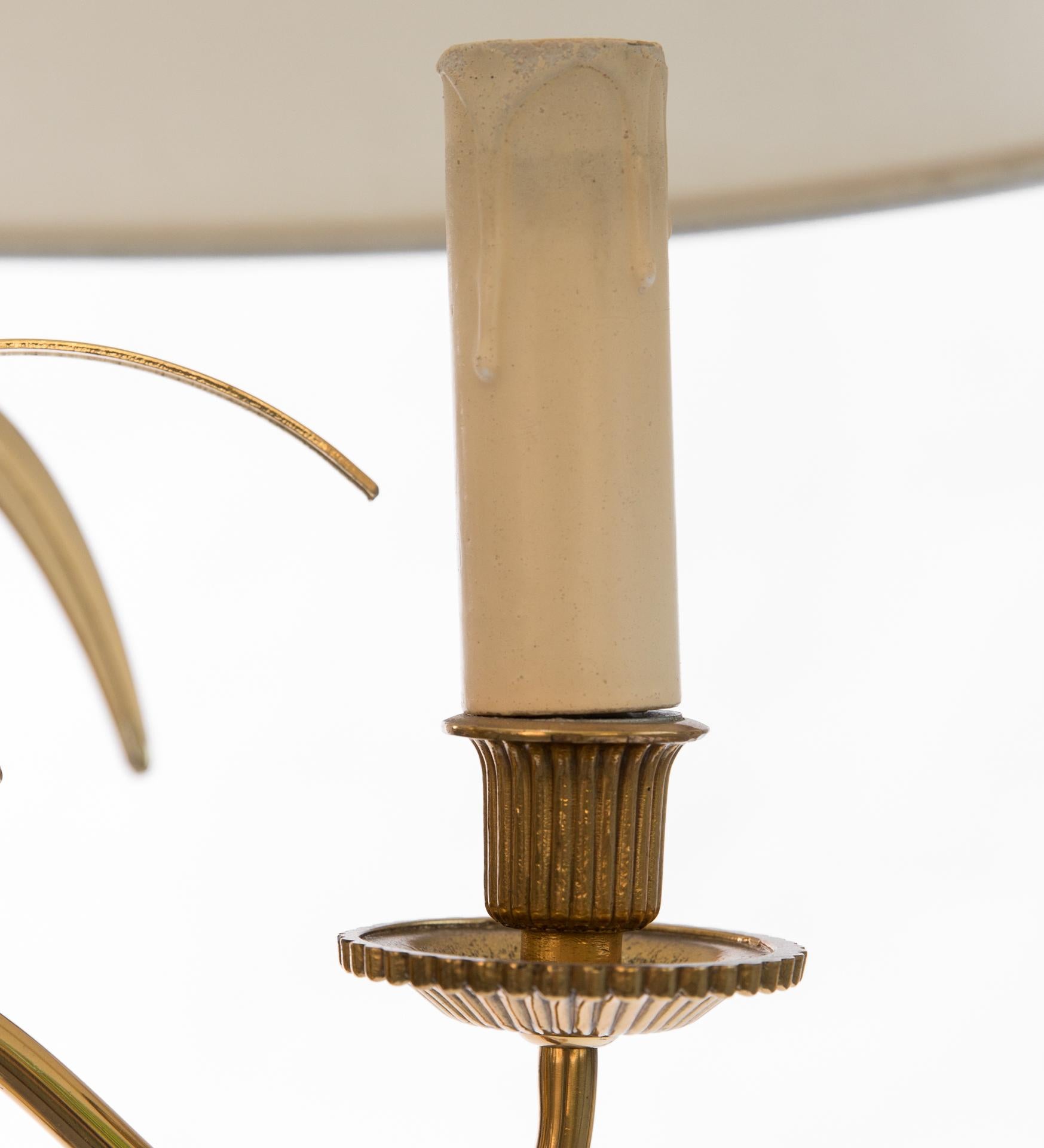 Late 20th Century Maison Jansen Floor Lamp, Chiseled Brass, 1970s