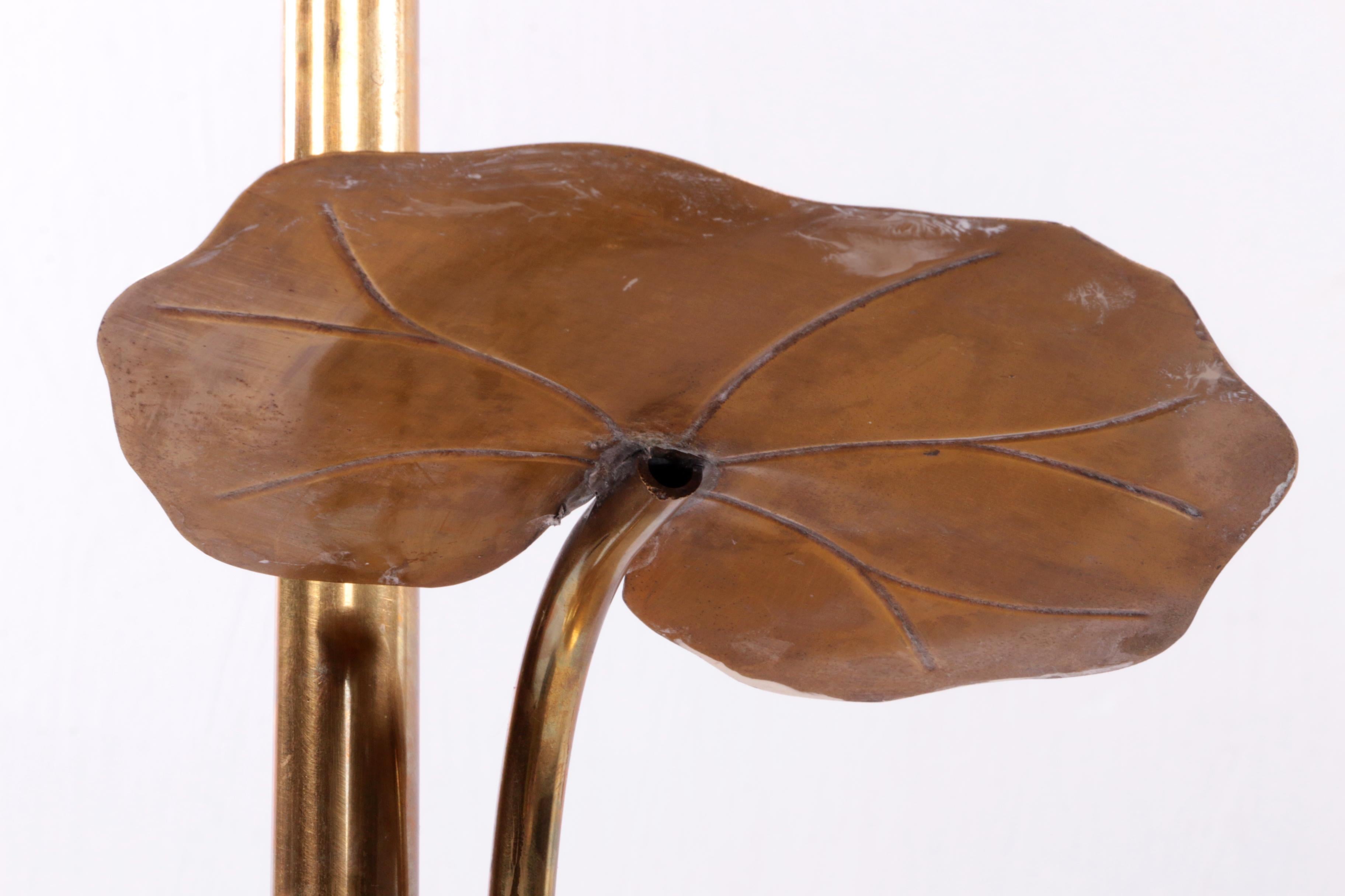 Maison Jansen Floor Lamp of Gilded Brass with Marble Base, 1970 France In Good Condition For Sale In Oostrum-Venray, NL