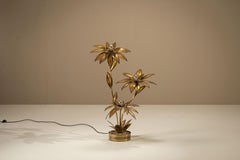 Maison Jansen Floral Brass Lamp, France 1970's