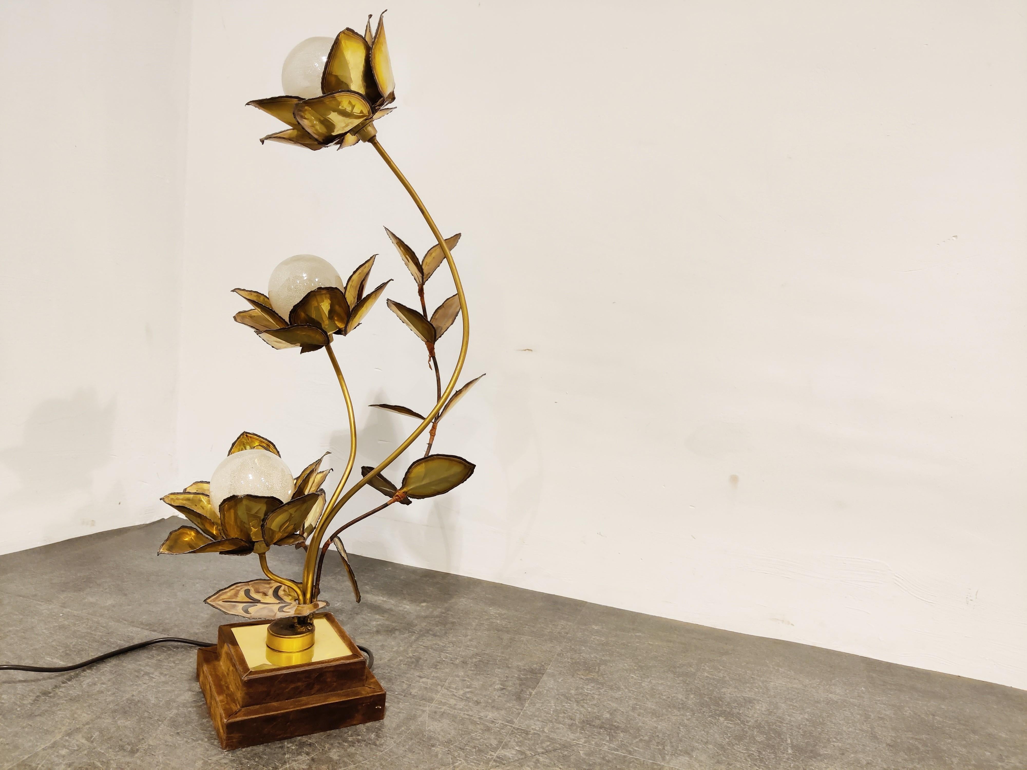 Maison Jansen Flower Lamp, 1970s 4