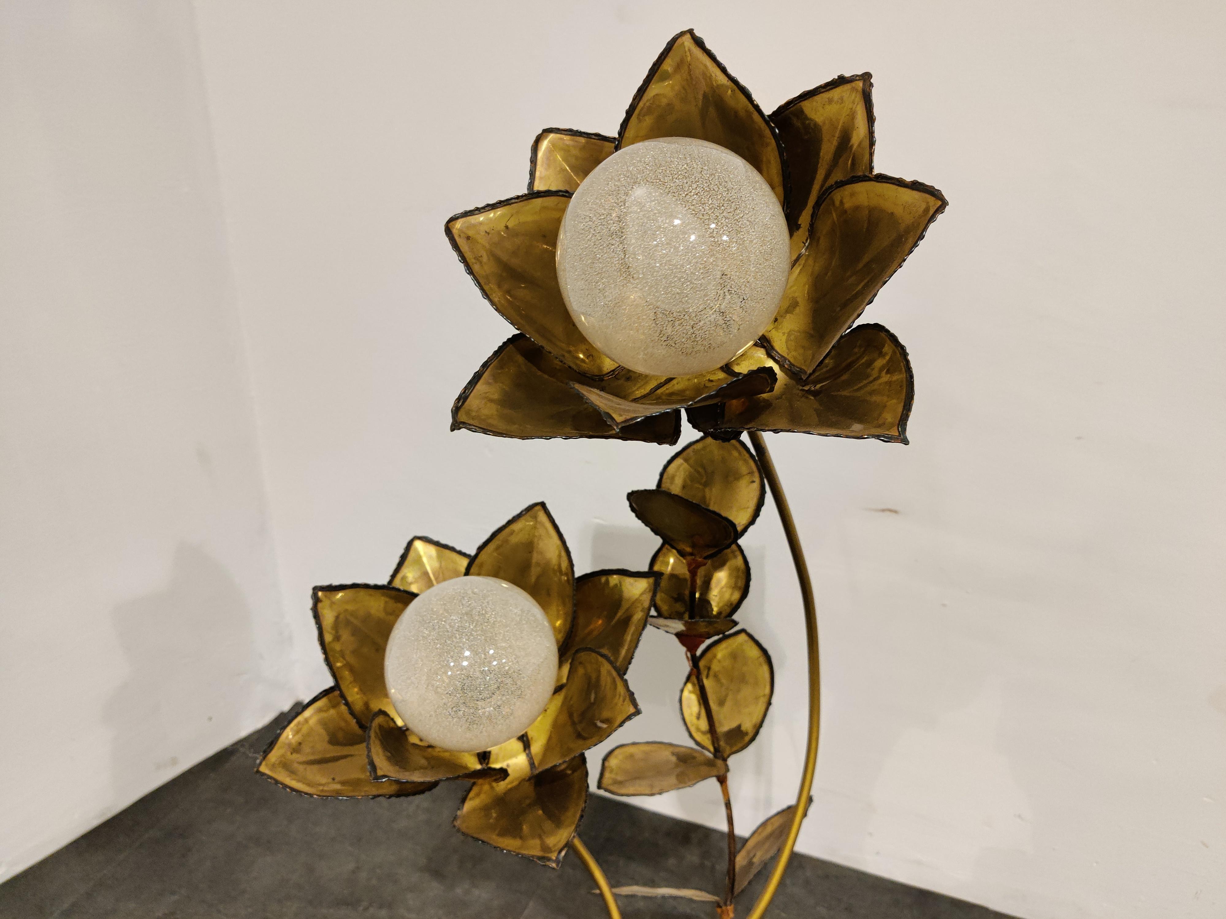 Maison Jansen Flower Lamp, 1970s 5