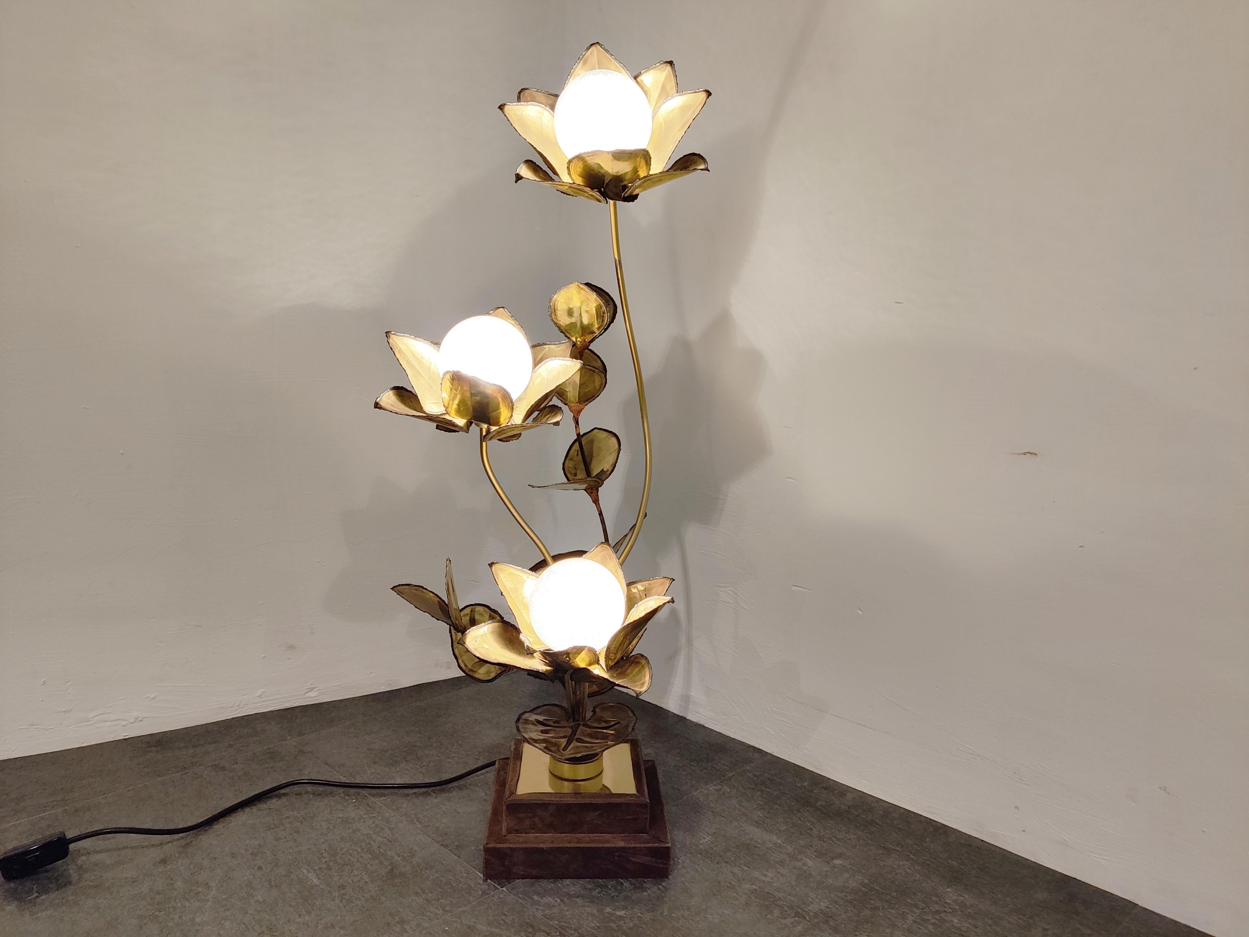 French Maison Jansen Flower Lamp, 1970s