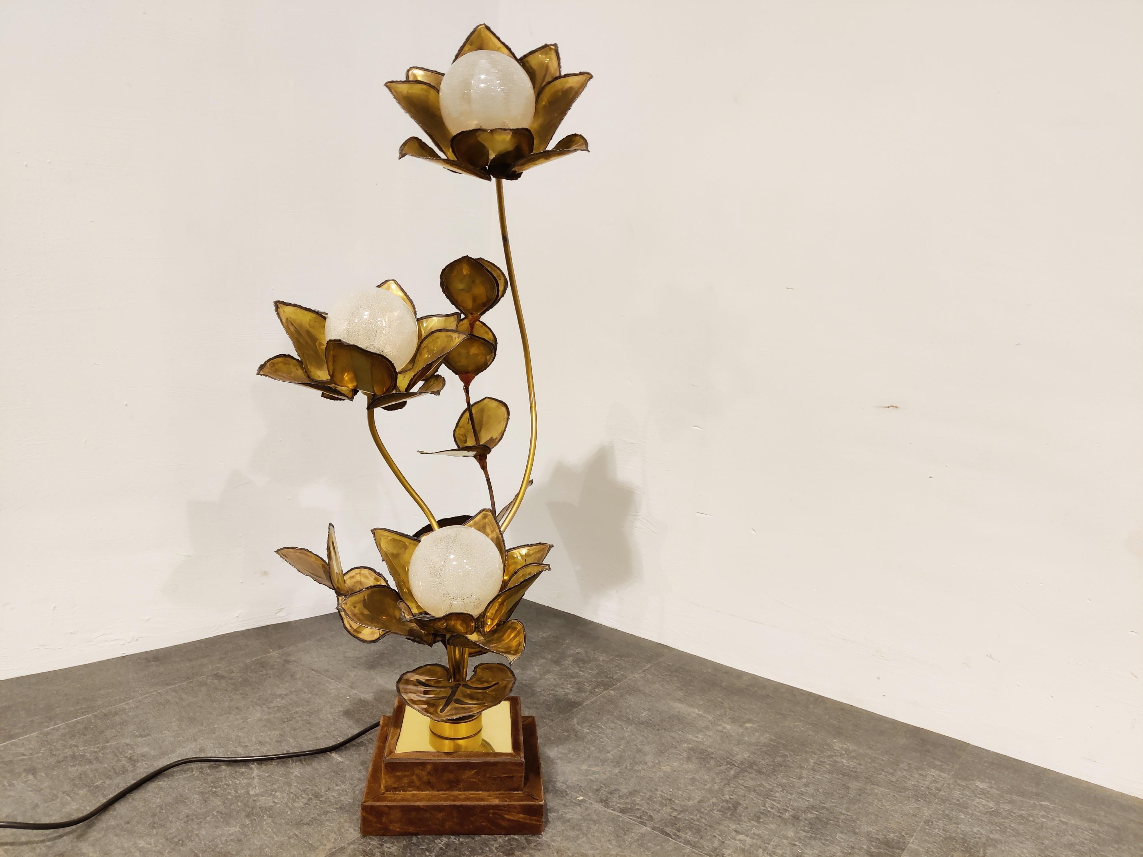 Maison Jansen Flower Lamp, 1970s 2