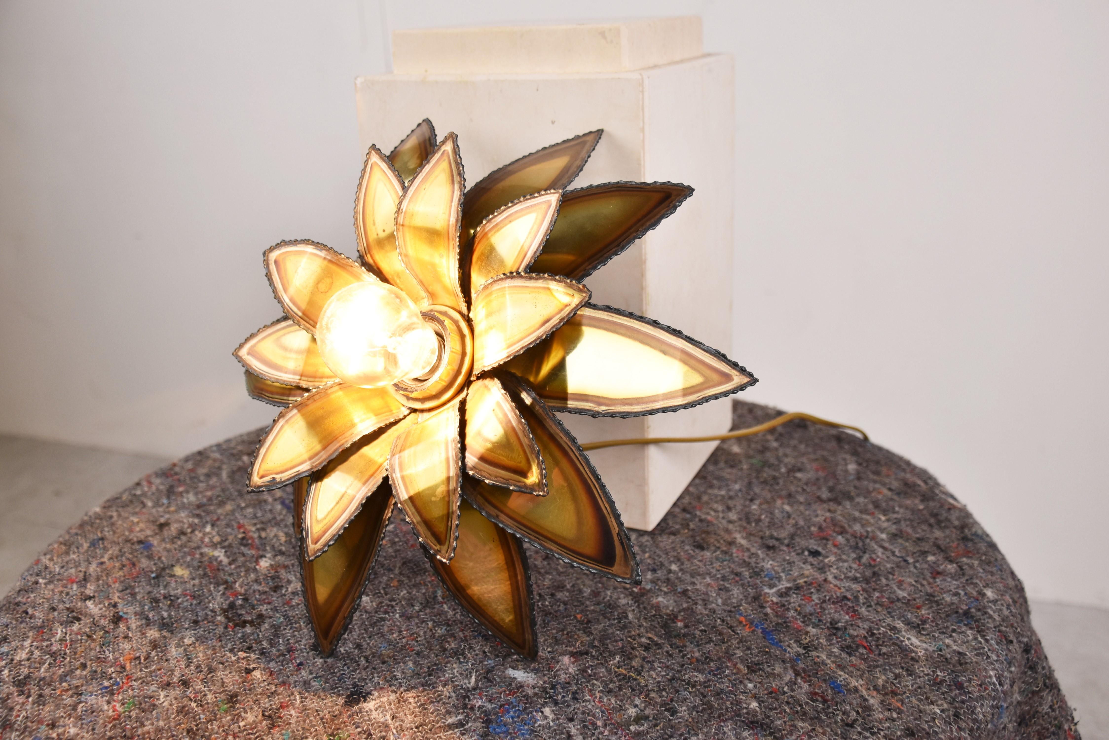 French Maison Jansen Flower Wall Lamp, 1970s For Sale