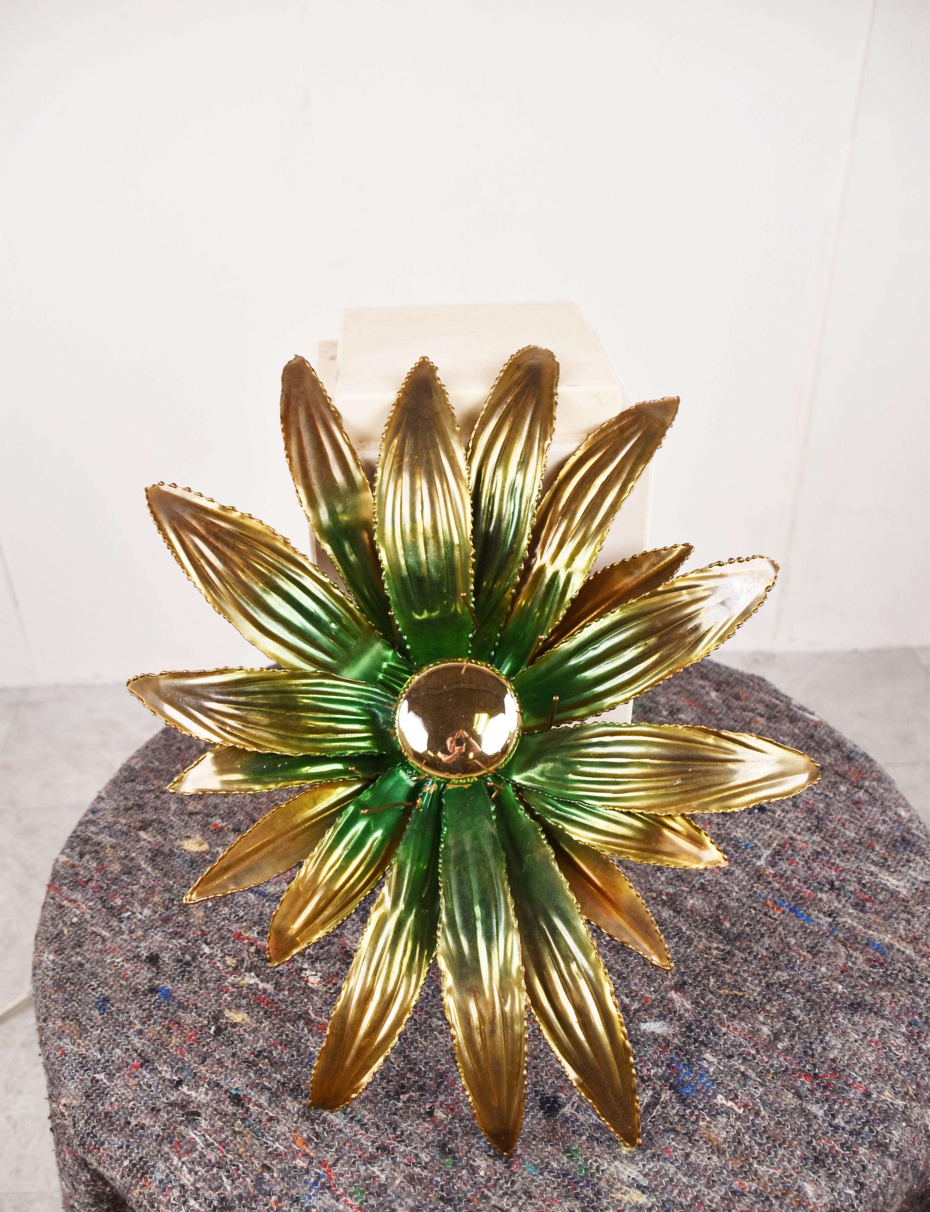 French Maison Jansen Flower Wall Lamp, 1970s For Sale