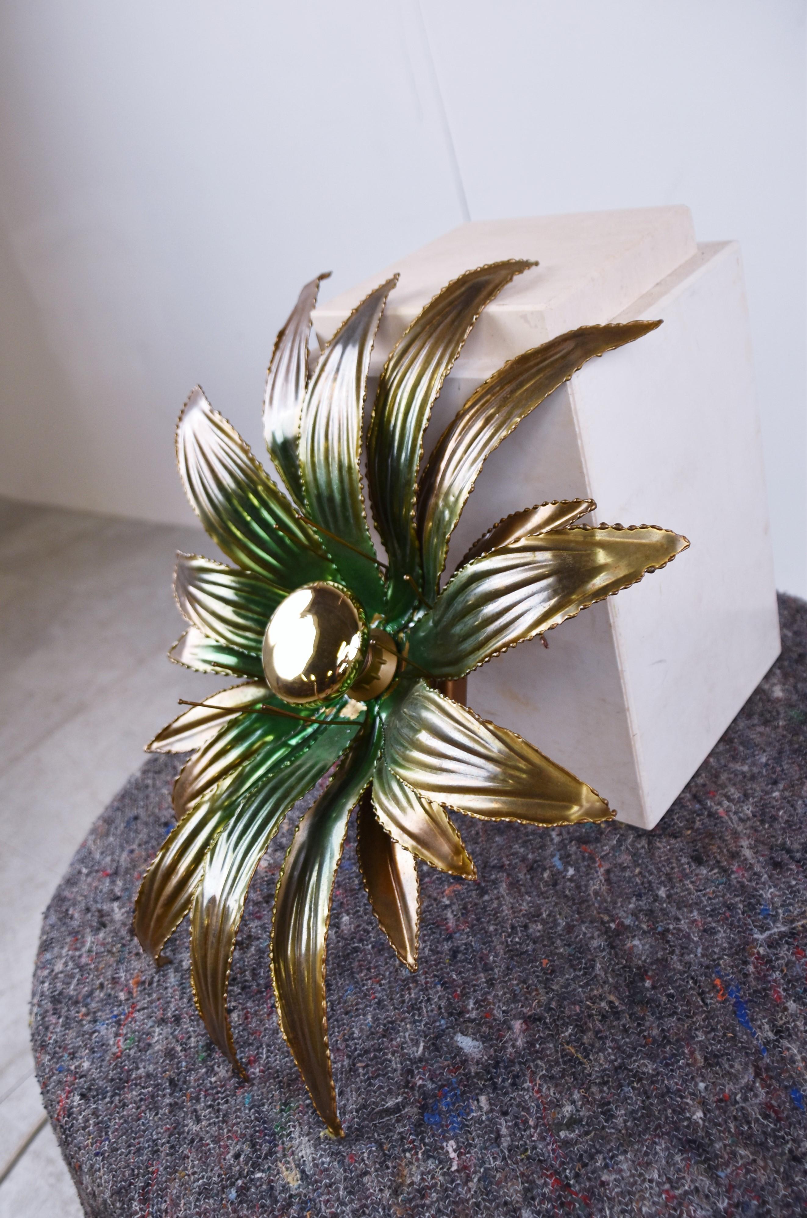 Maison Jansen Flower Wall Lamp, 1970s In Good Condition For Sale In HEVERLEE, BE