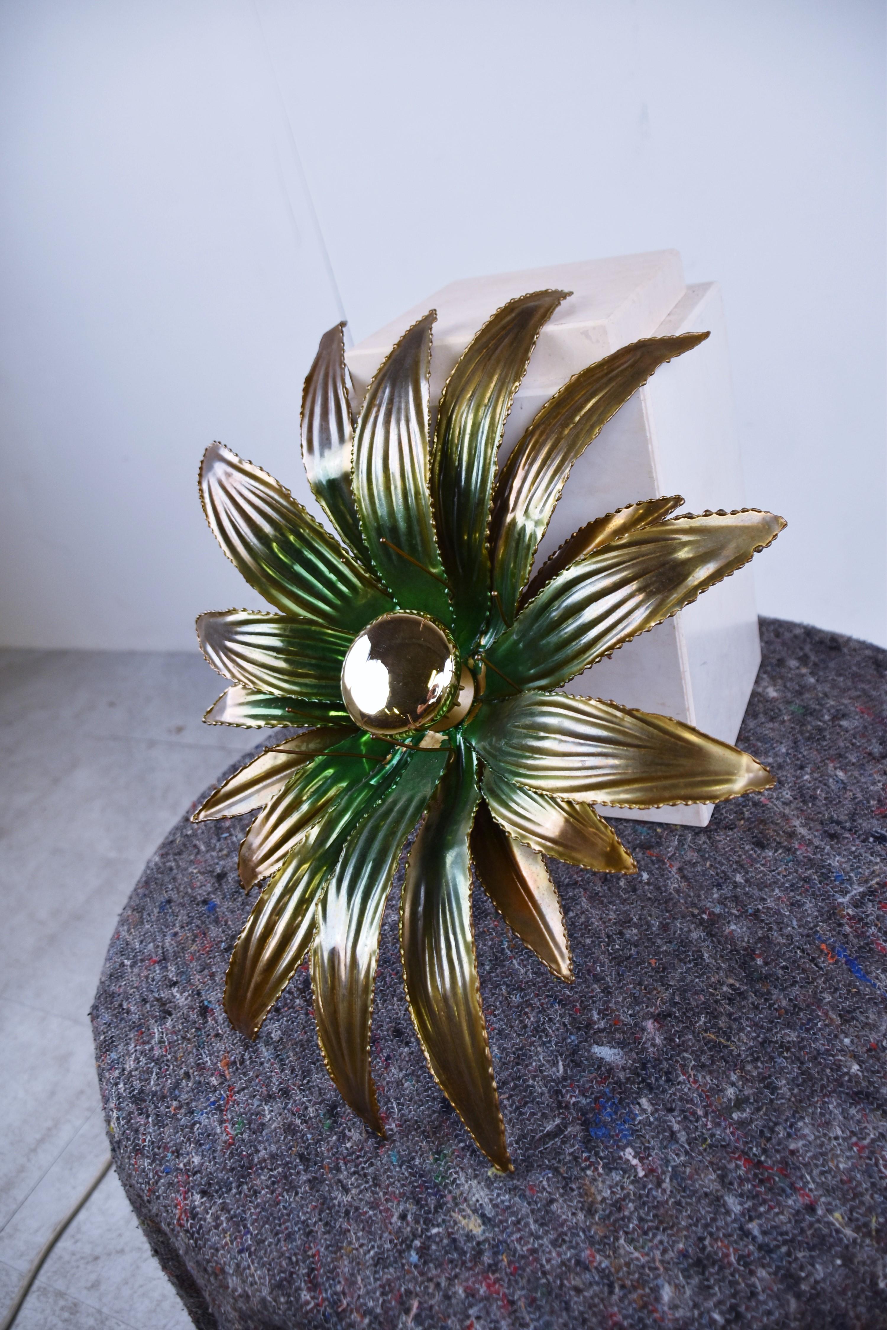 Late 20th Century Maison Jansen Flower Wall Lamp, 1970s For Sale