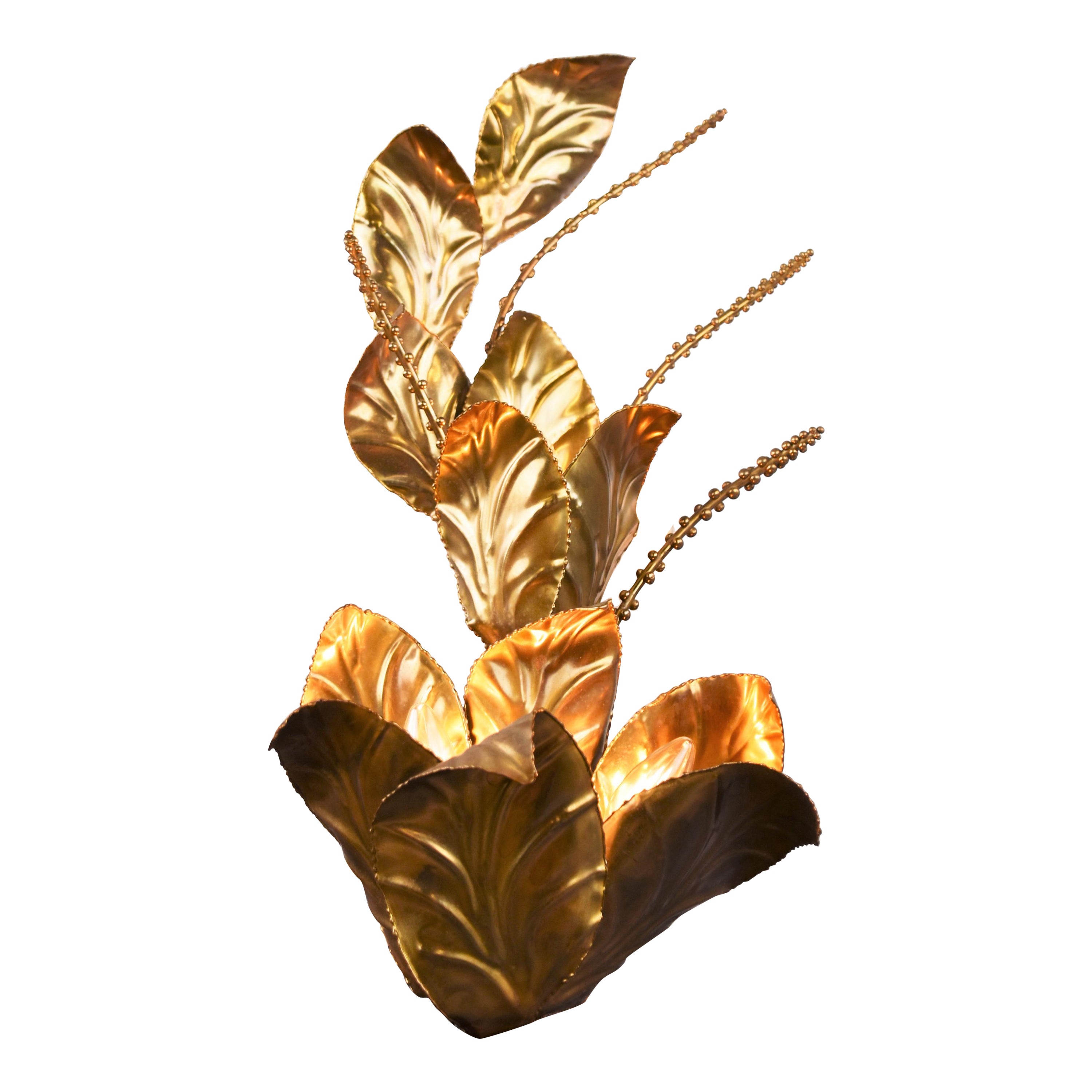 Maison Jansen Flower Wall Lamp, 1970s