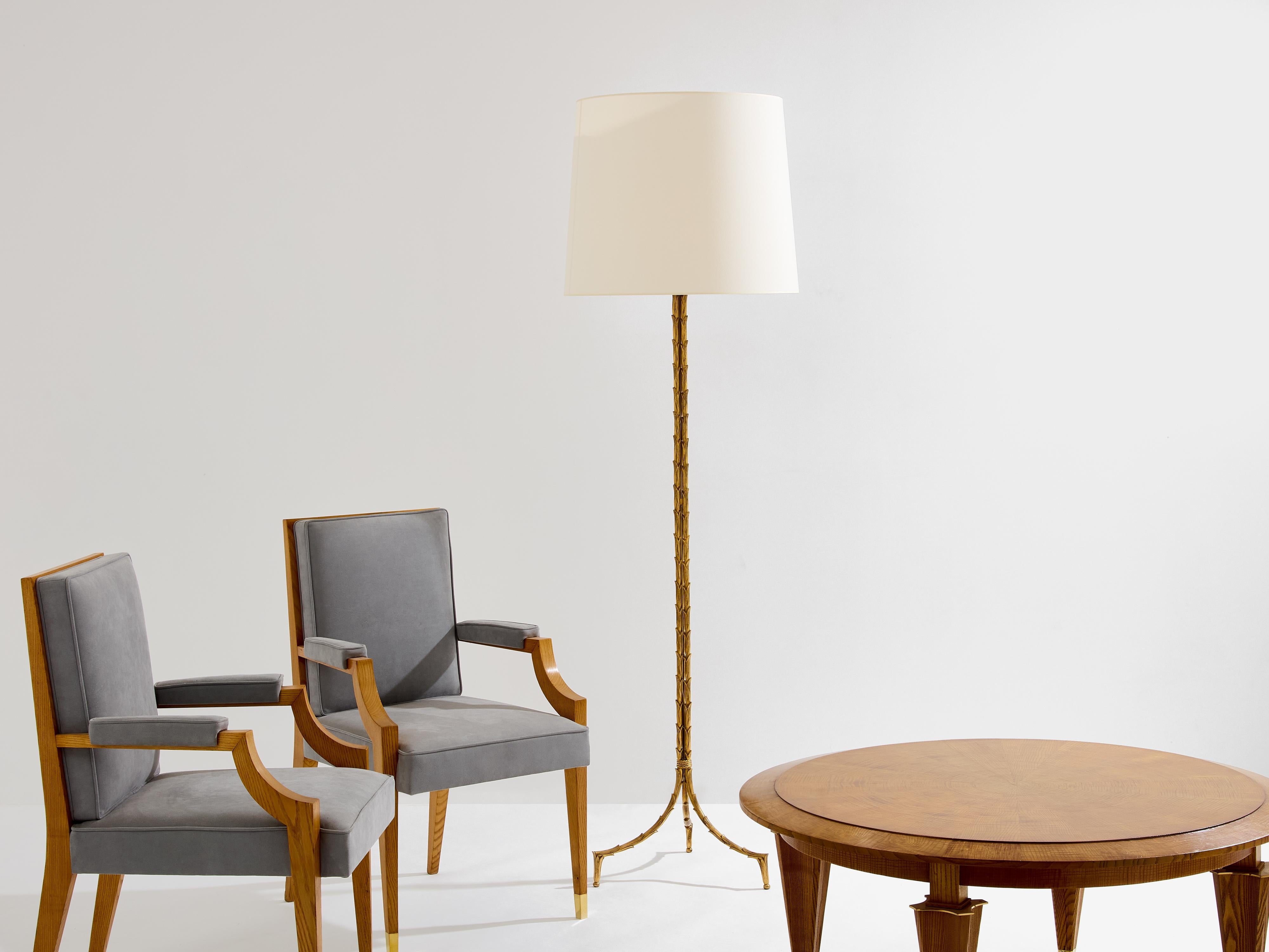 Lampada da terra in bronzo dorato a fogliame Maison Jansen anni '50 in vendita 3
