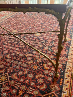 Maison Jansen French Brass & Gilt Black Lacquer Coffee Table 'Mid 20th Century'