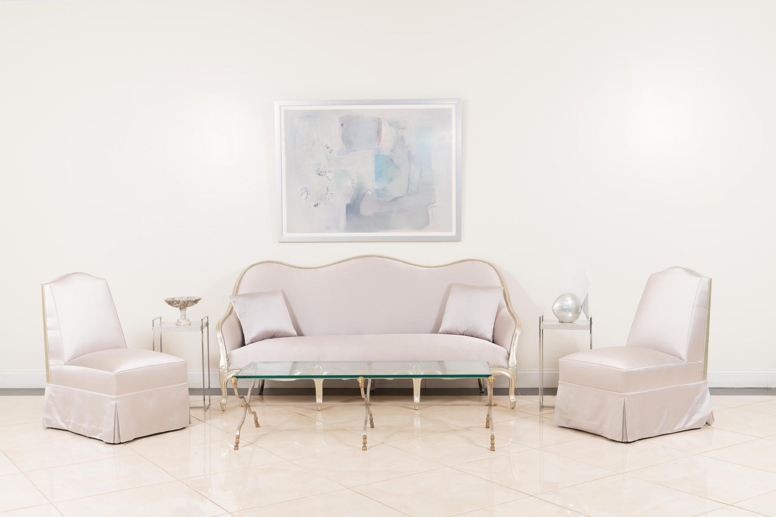 Table Basse en Laiton et Verre de Style Directoire Français Maison Jansen en vente 2