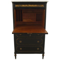 Bureau de secrétaire en bois d'ébène de style Louis-XVI français de la Maison Jansen