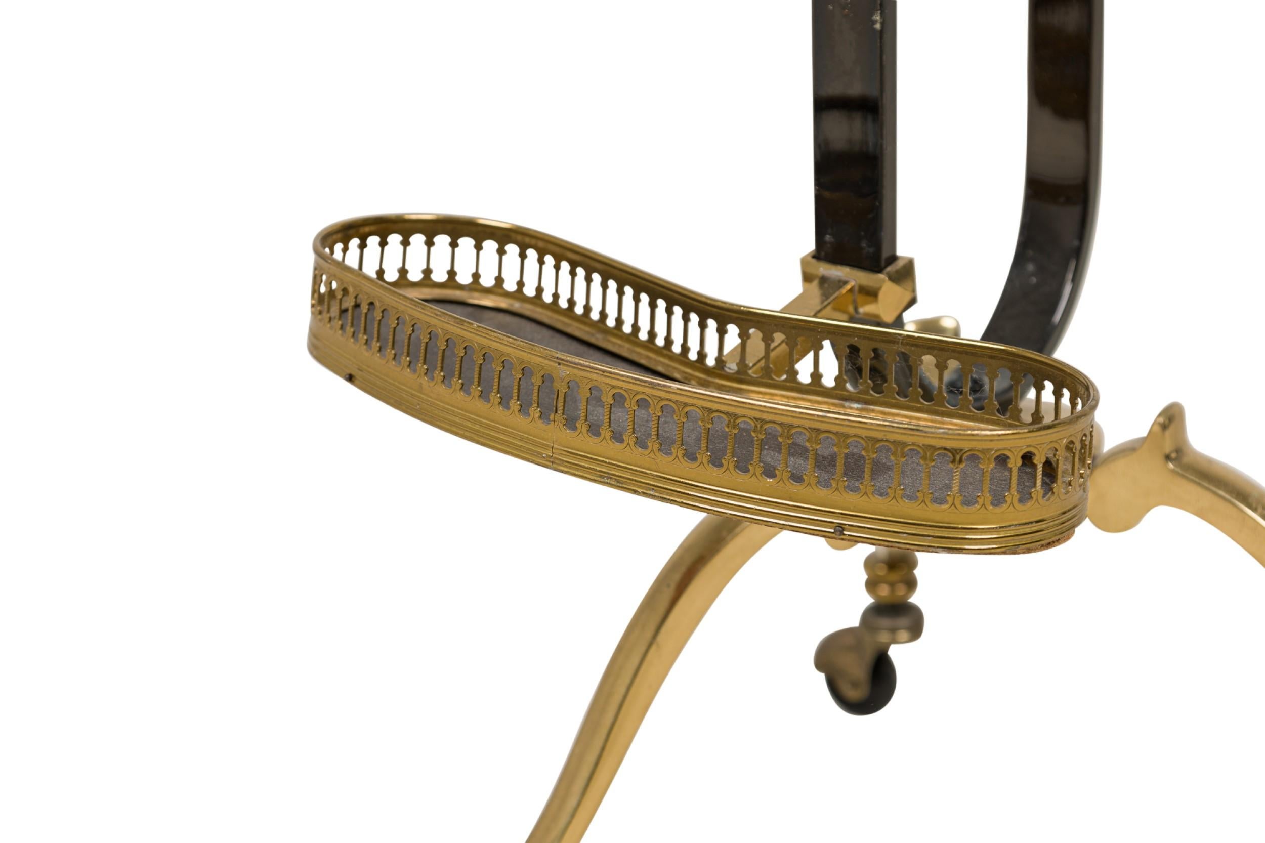 Maison Jansen French Mid-Century Black Enameled Steel and Brass Valet with Ram H For Sale 4