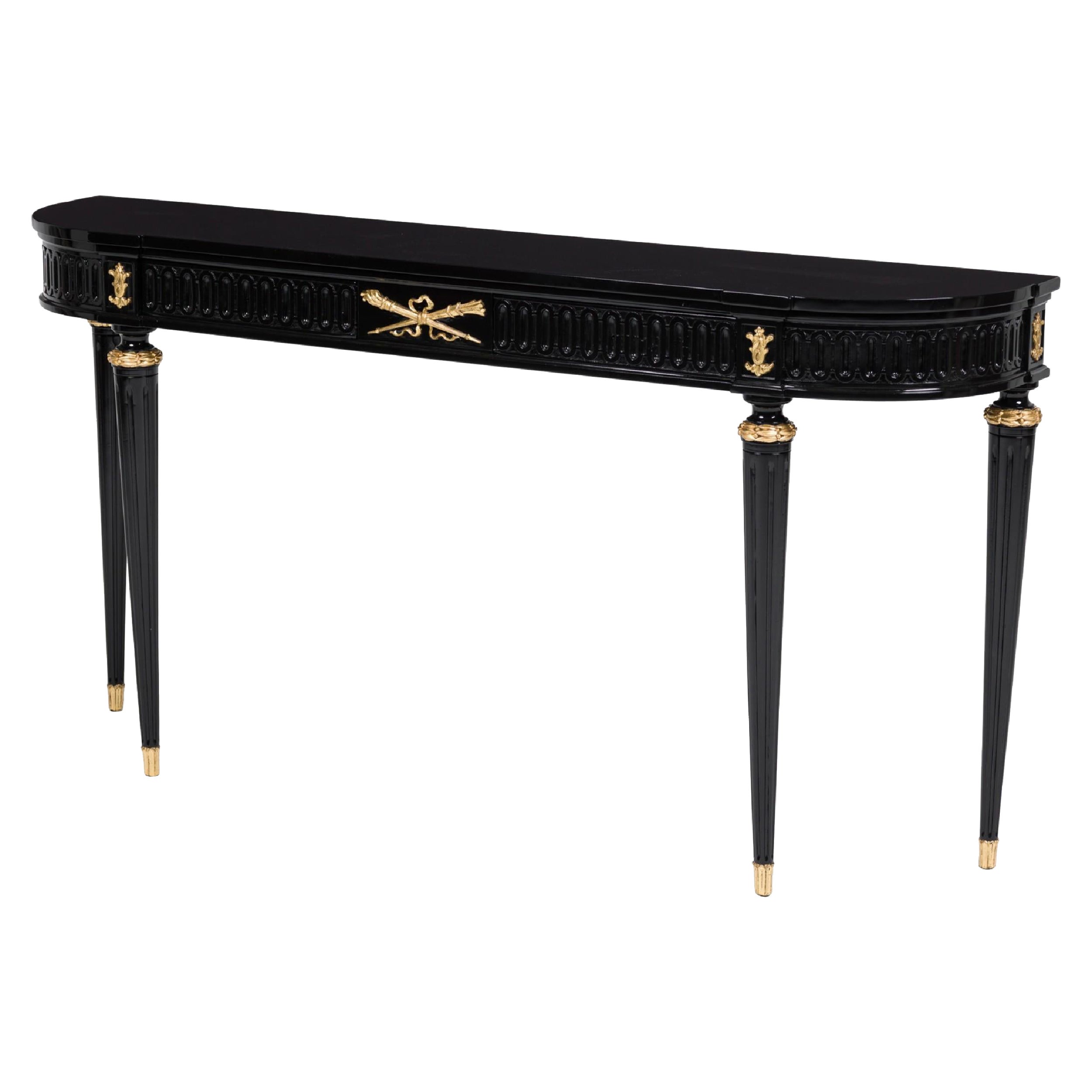 Maison Jansen French Mid-Century Ebonized Console Table