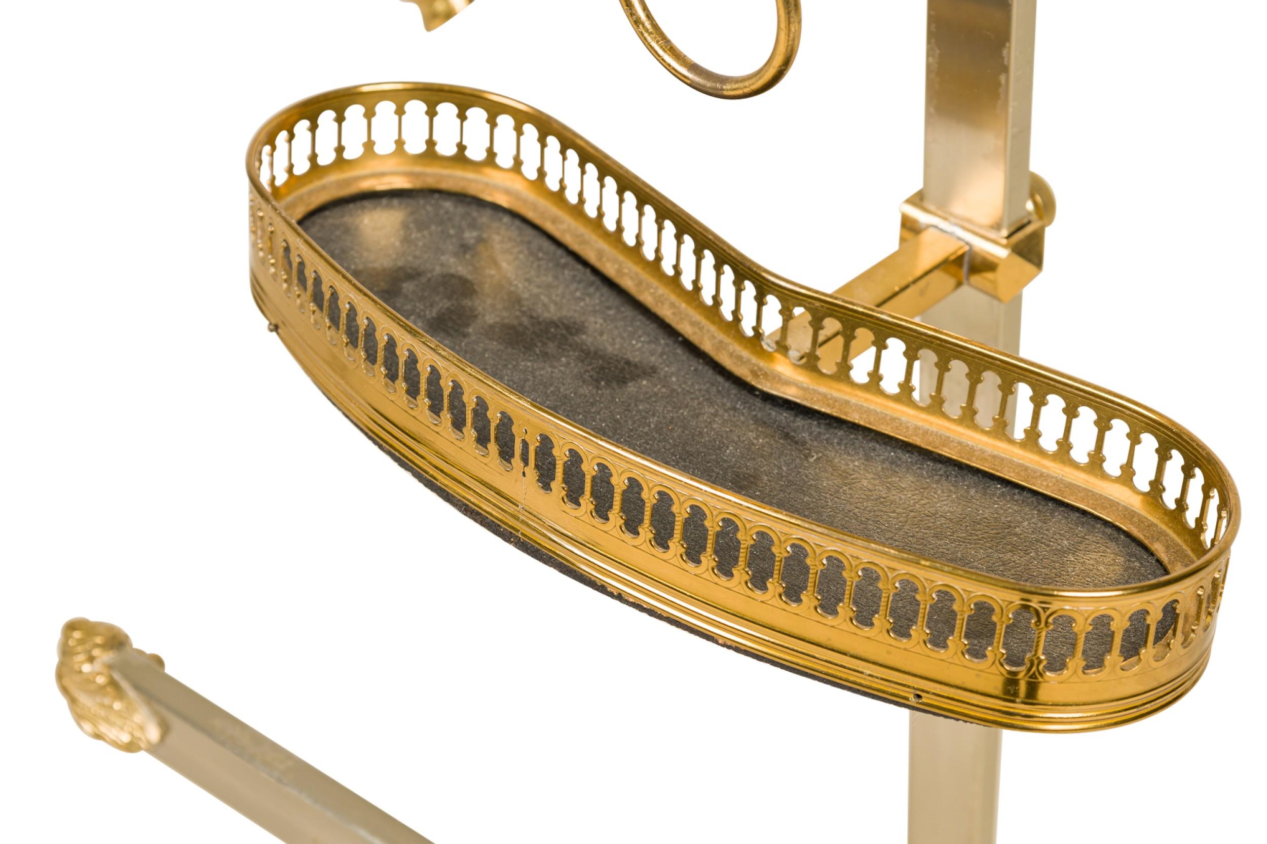 Maison Jansen French Mid-Century Steel and Brass Valet with Ram Head Accents For Sale 1