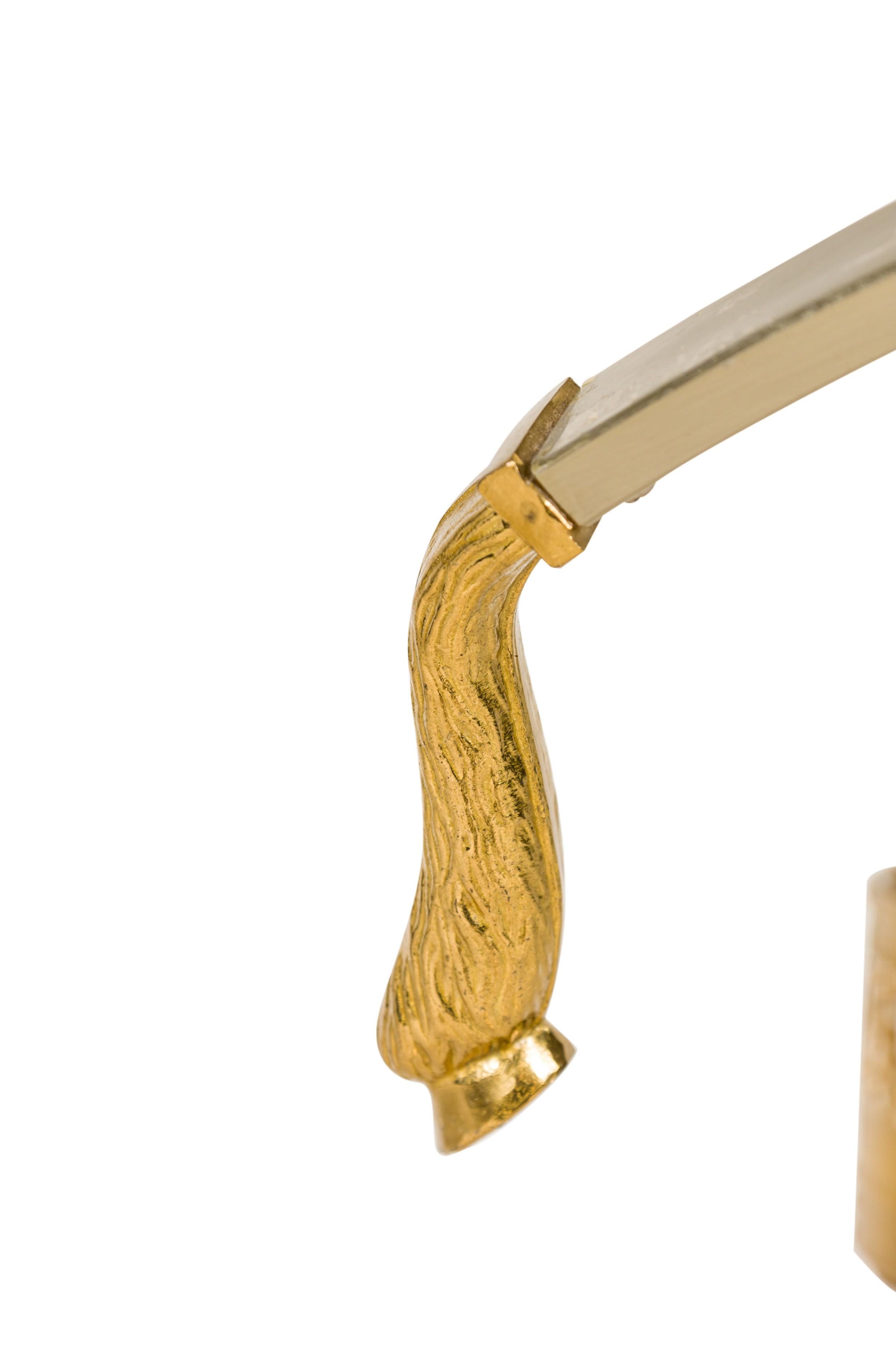 Maison Jansen French Mid-Century Steel and Brass Valet with Ram Head Accents For Sale 3