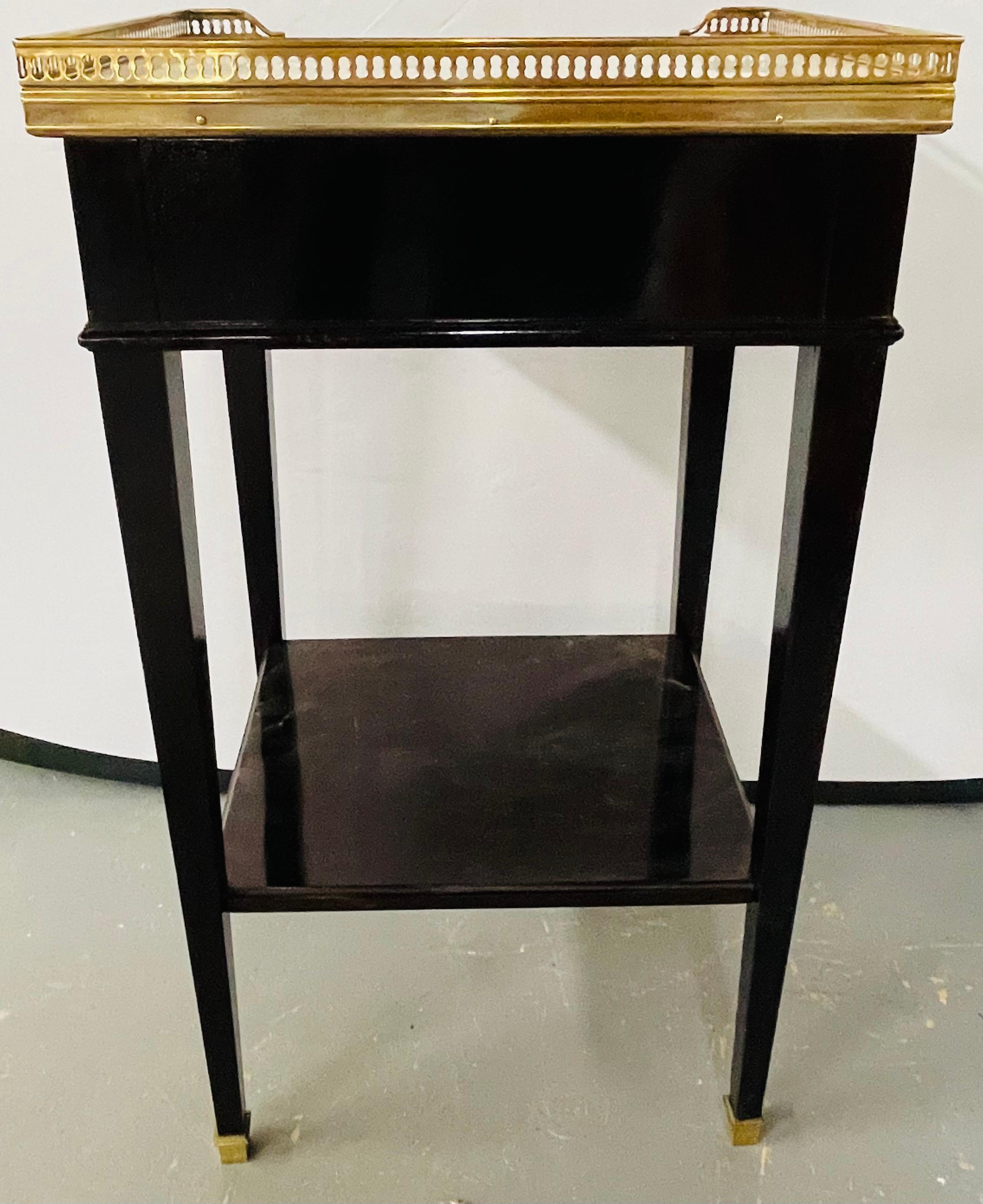 Mid-20th Century Maison Jansen French Modern Neoclassical Side Table or Nightstand, a Pair