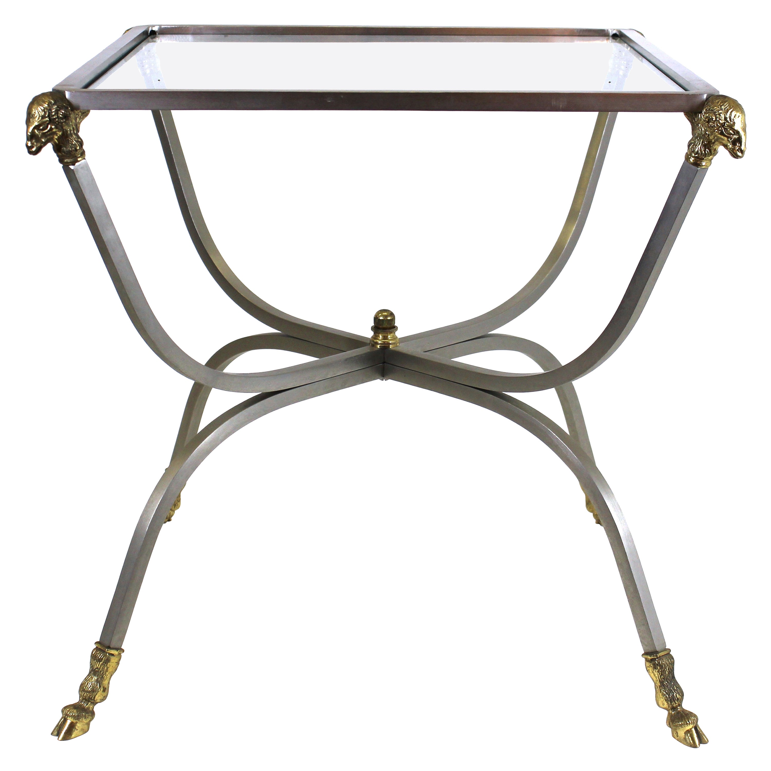 Maison Jansen French Modern Rams Head Side Table