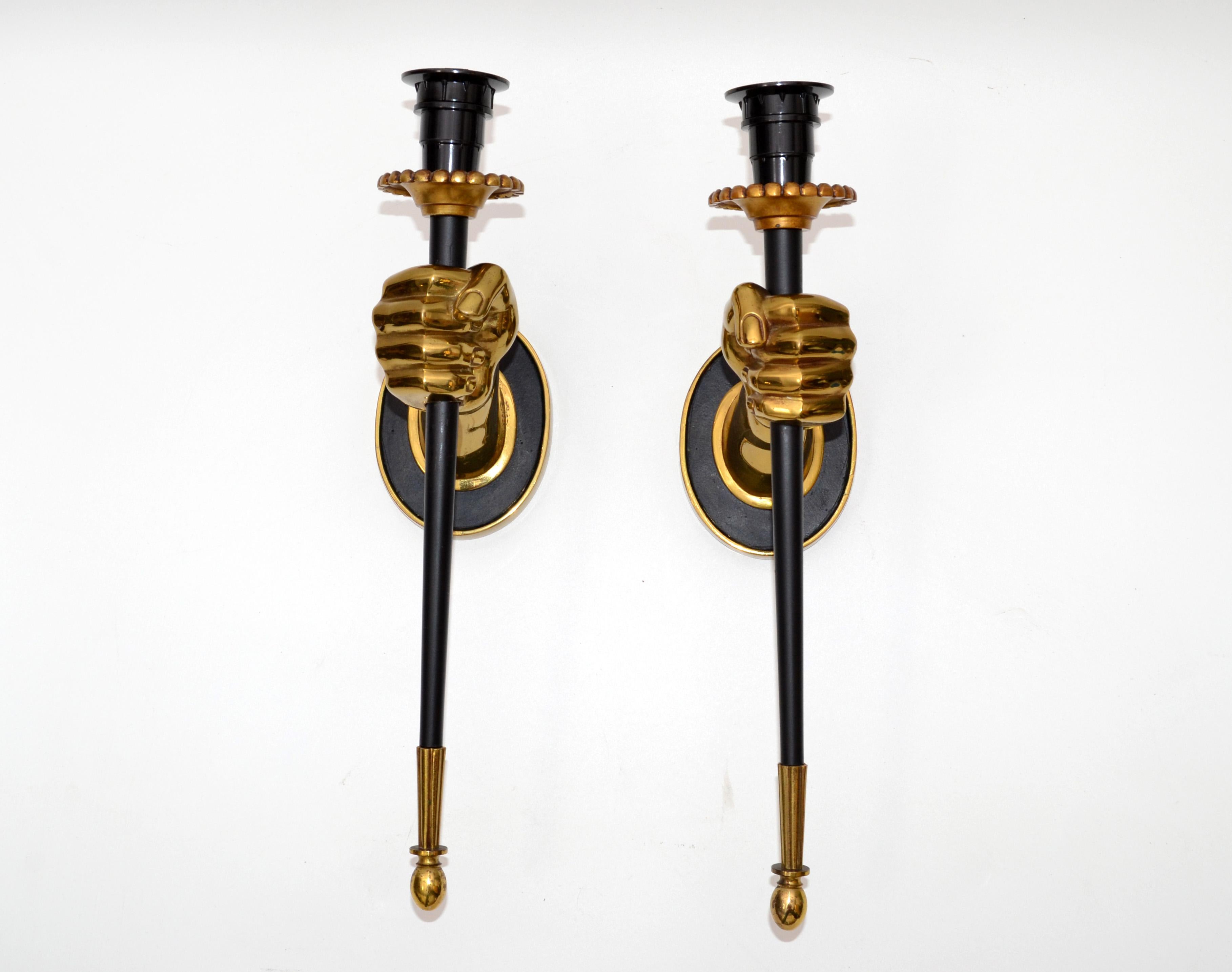 Maison Jansen French Pair of Bronze Sconces, 2 Pairs Available 2