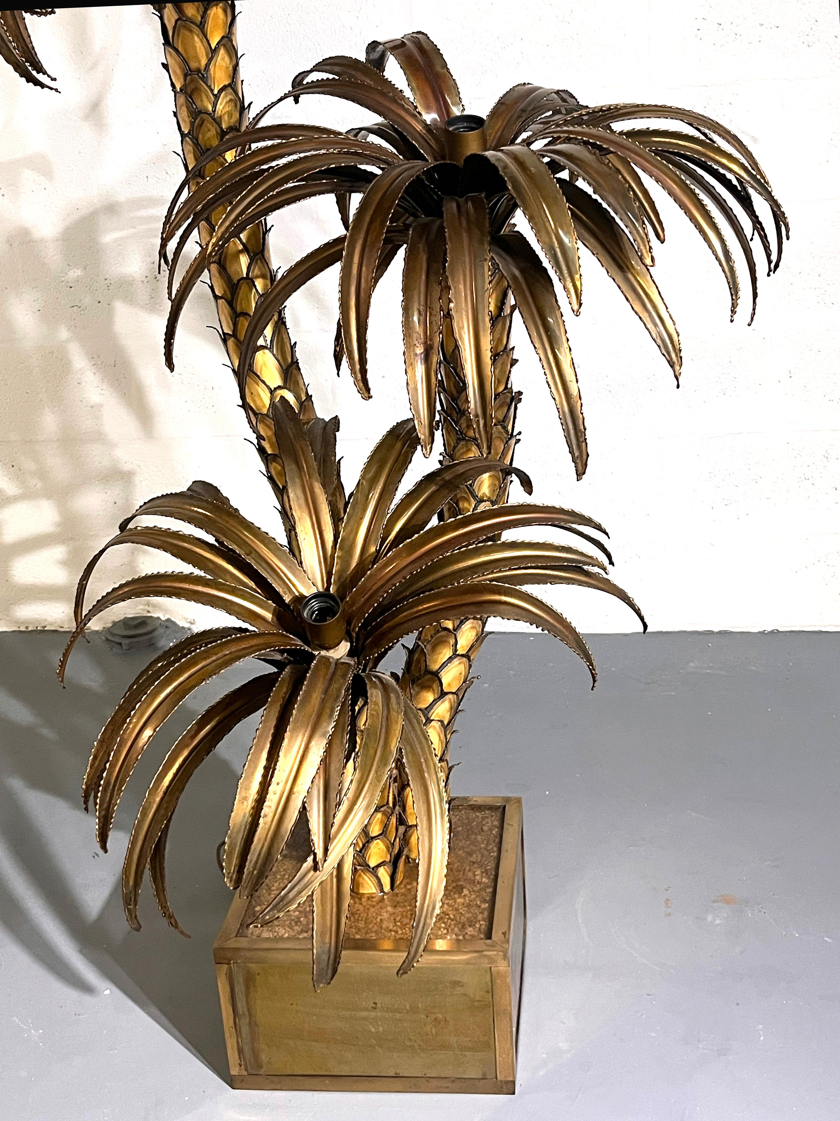 Lámpara de pie de palmera dorada Maison Jansen, Francia, años 70 Francés en venta