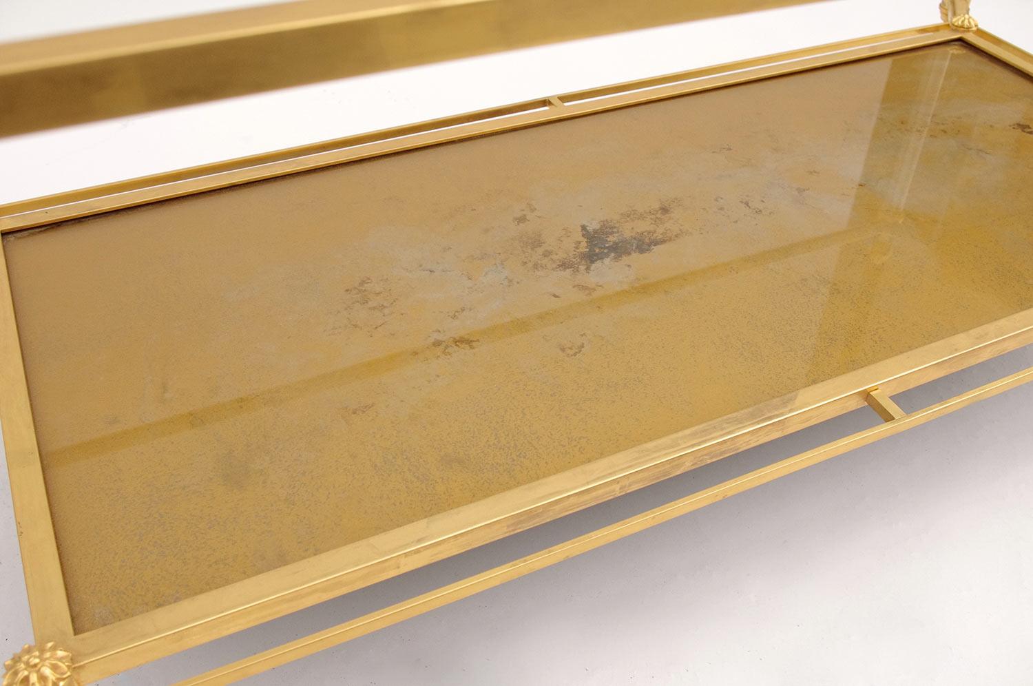 Mid-20th Century Maison Jansen Gilt Brass and Glass Coffee Table from 1960