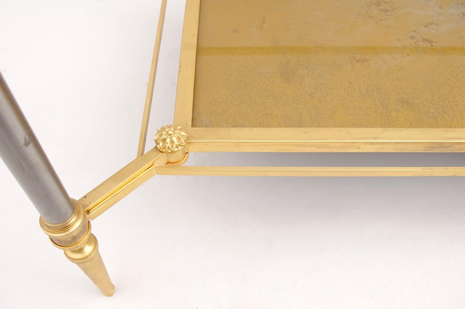 Maison Jansen Gilt Brass and Glass Coffee Table from 1960 1