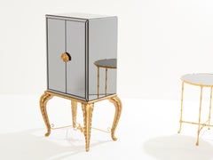 Maison Jansen gilt wood and mirrored bar cabinet 1940