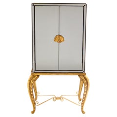 Maison Jansen gilt wood and mirrored bar cabinet 1940