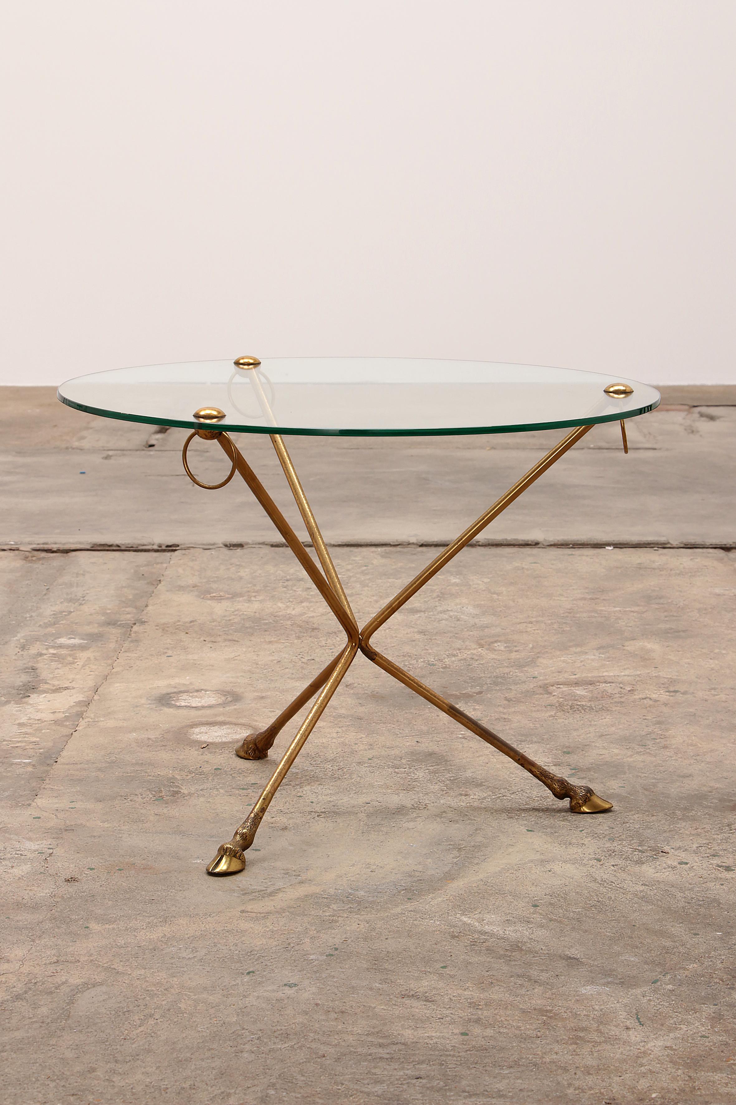 Neoclassical Brass and Glass Coffee Table By Maison Jansen Made 1960, France For Sale
