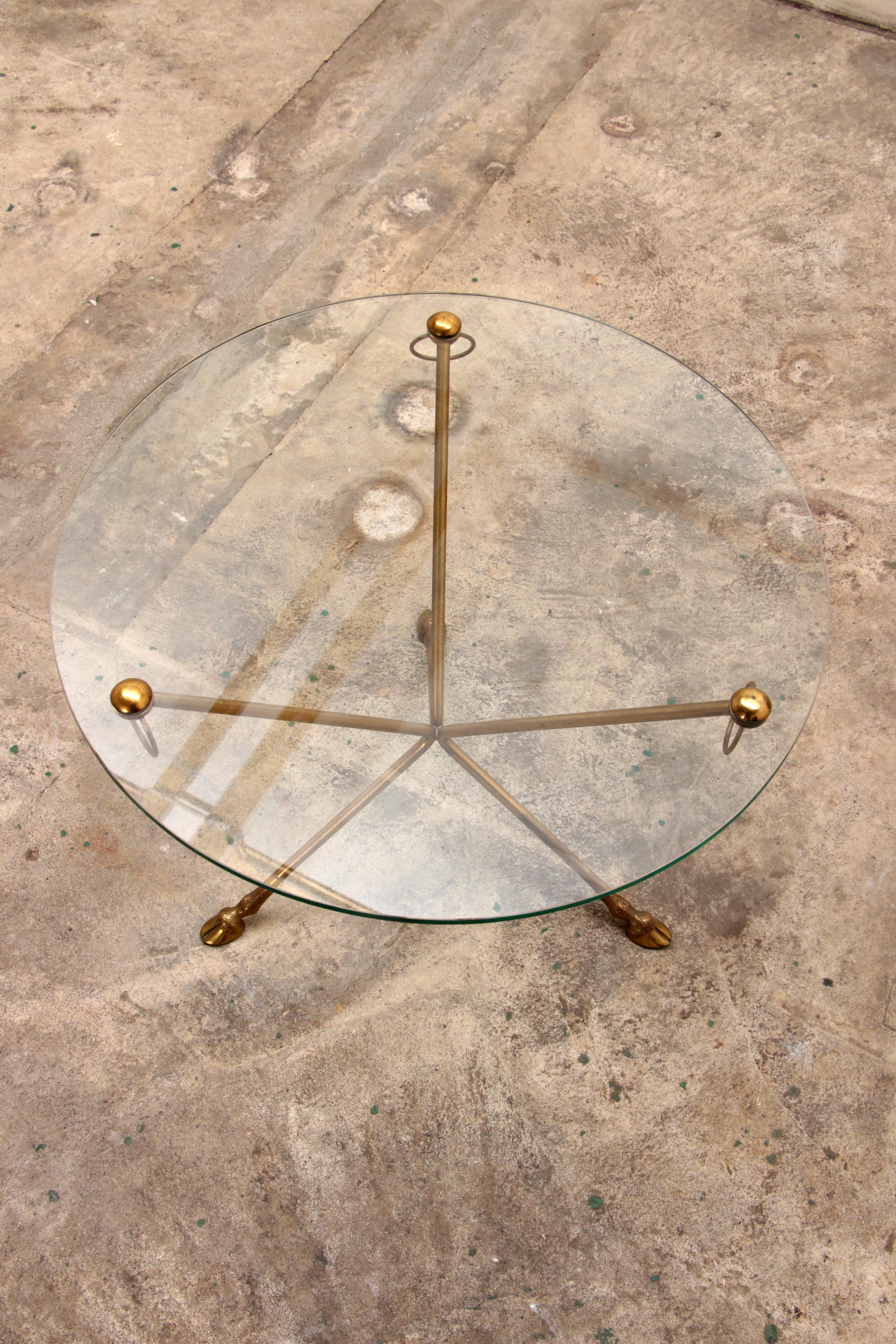 Brass and Glass Coffee Table By Maison Jansen Made 1960, France For Sale 3