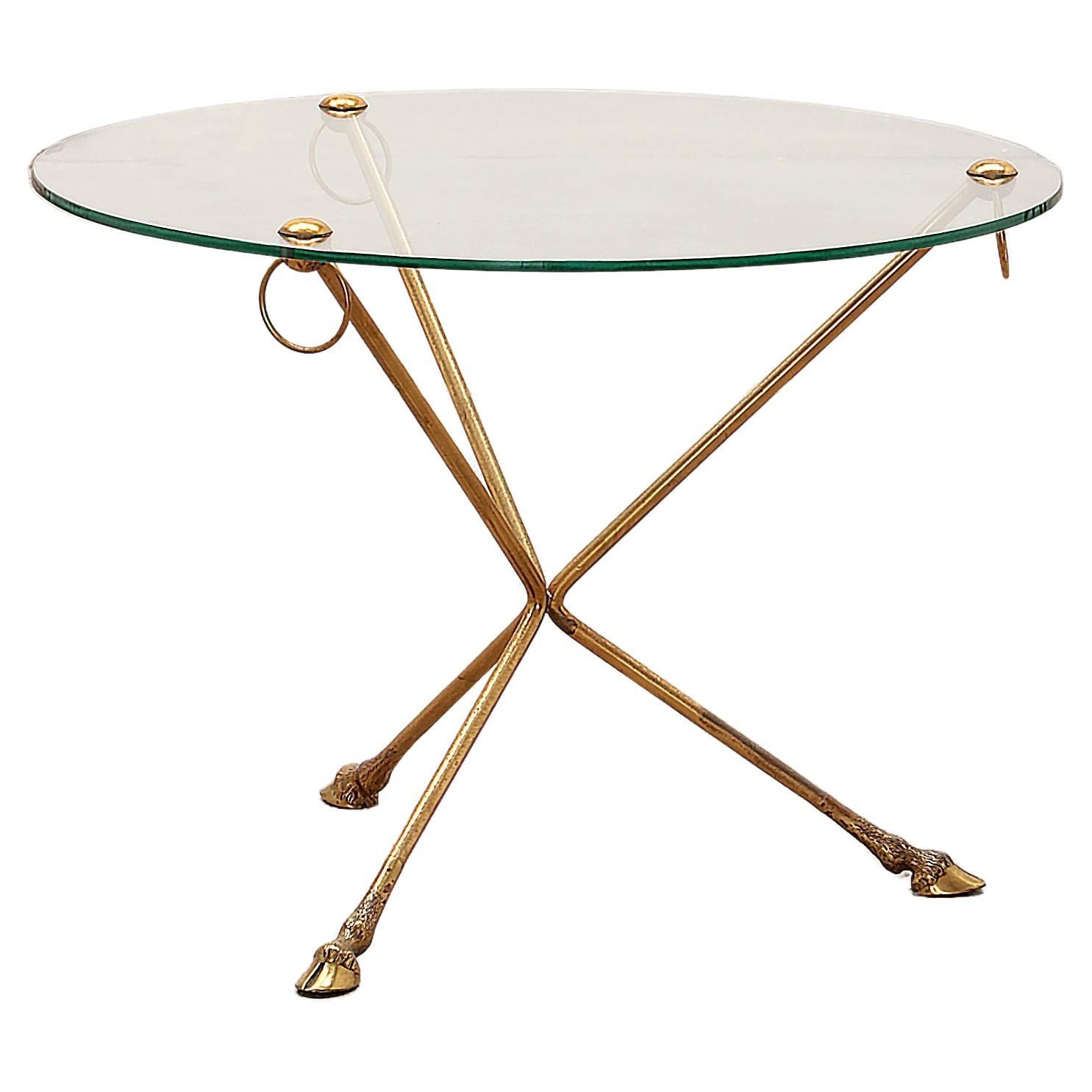 Brass and Glass Coffee Table By Maison Jansen Made 1960, France