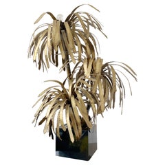 Maison Jansen Gold Palm Tree Lamp, 1970s