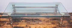 Maison Jansen High Quality Aluminum and Brass Coffee Table