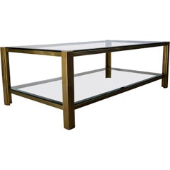 Maison Jansen Hollywood Regency Brass Coffee Table