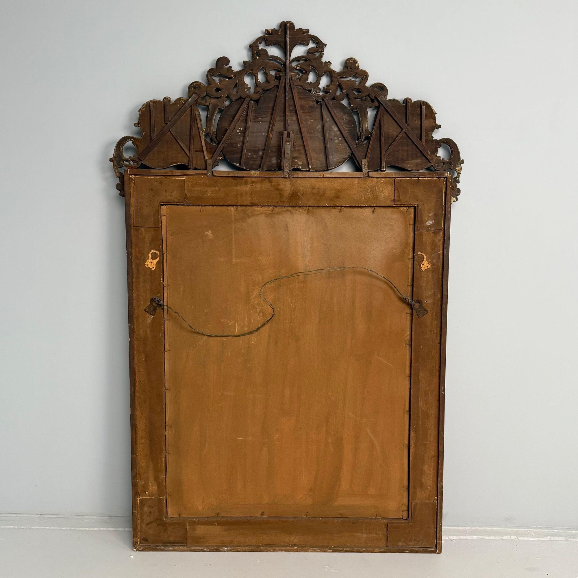 Maison Jansen, Hollywood Regency, miroir mural églomisé, gesso, verre gravé en vente 7
