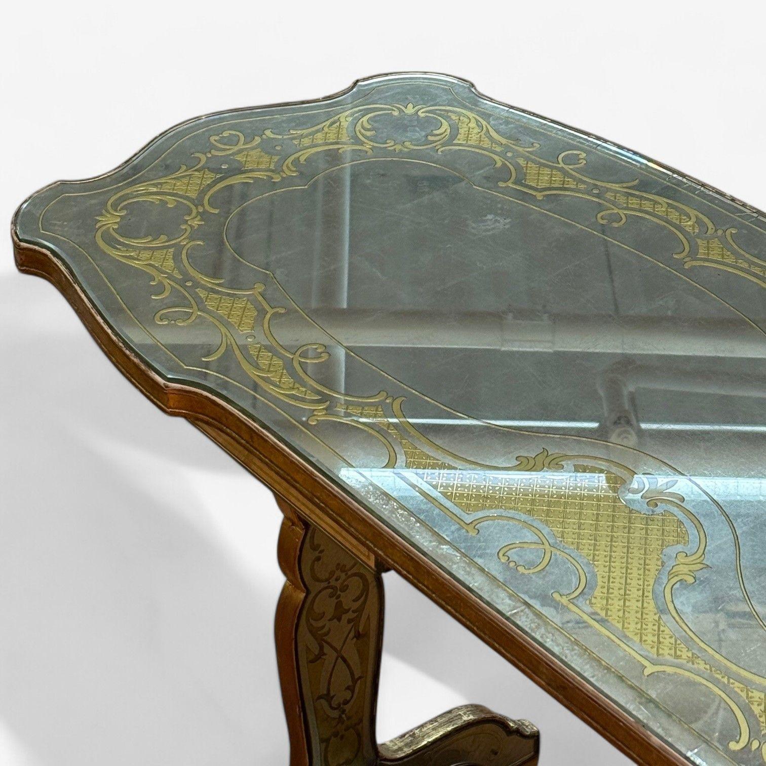 Maison Jansen, Hollywood Regency, Vanité, verre églomisé, feuille d'argent, 20e C. en vente 2