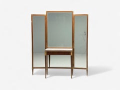 Maison Jansen, Hollywood Regency, Vanity Mirror, Mahogany, Glass, France, 1940s