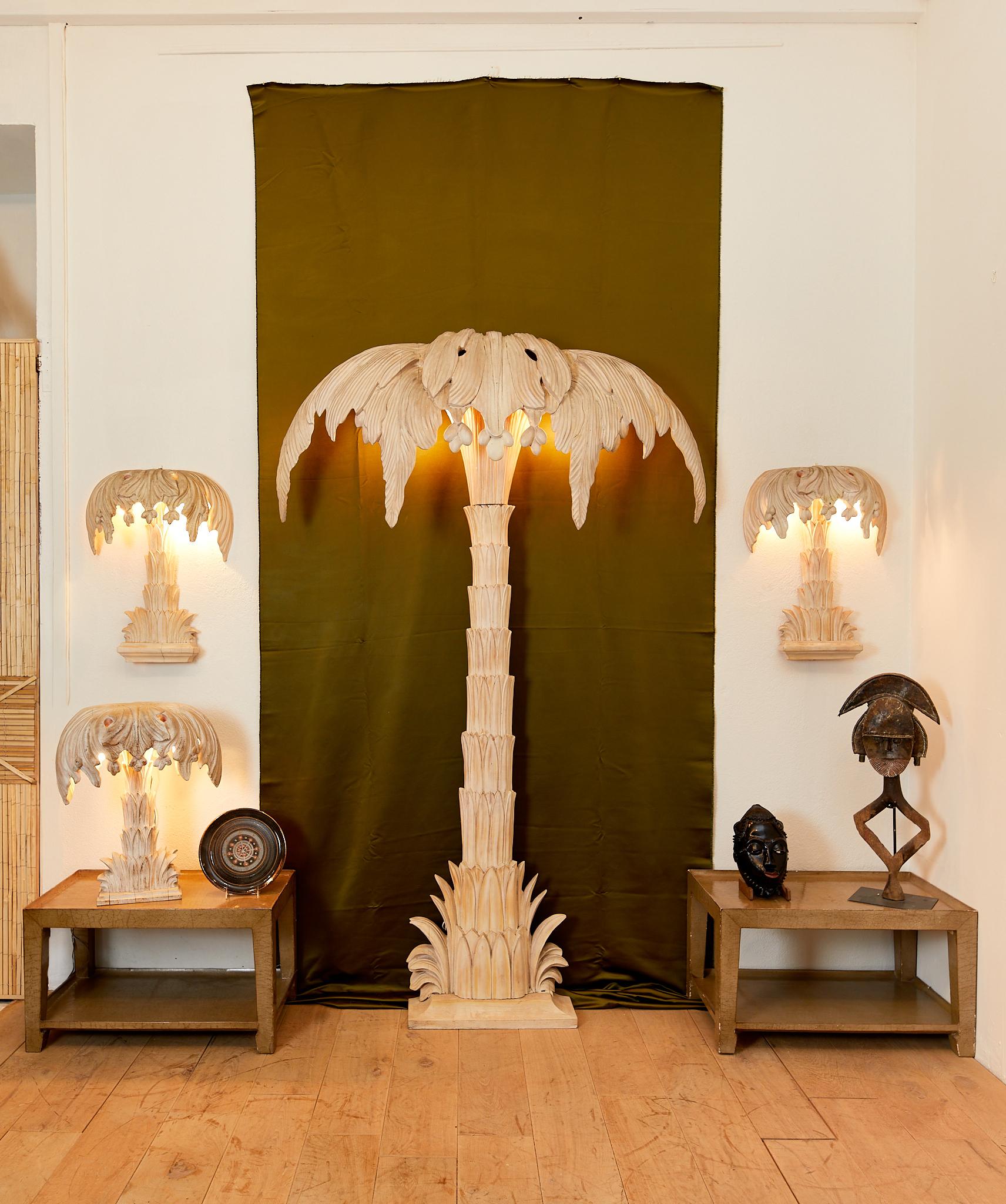 Maison Jansen, important wood sculpted sconce, circa 1960, France. 6