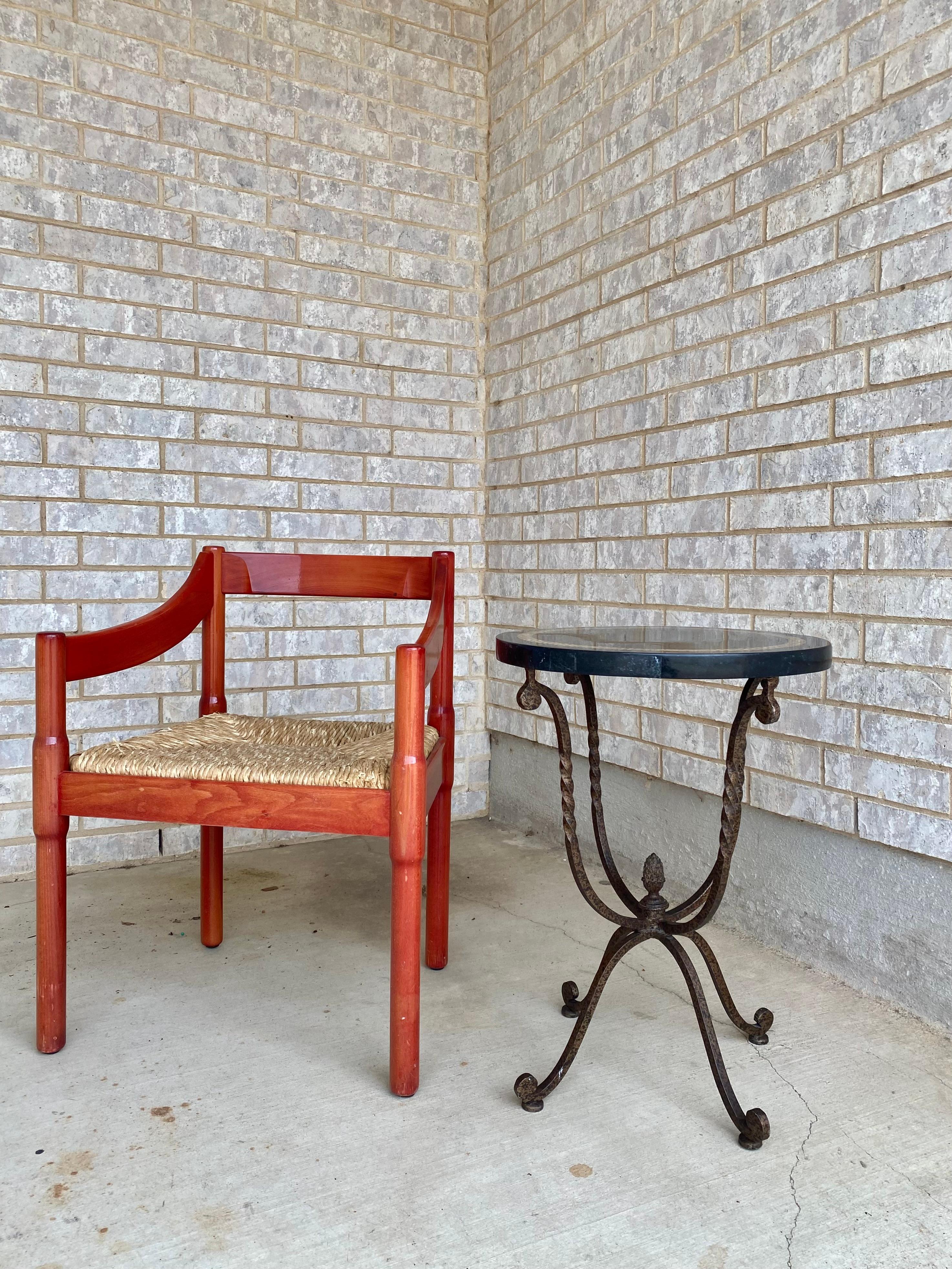 Table d'appoint en marbre noir et fer torsadé de la Maison Jansen en vente 7