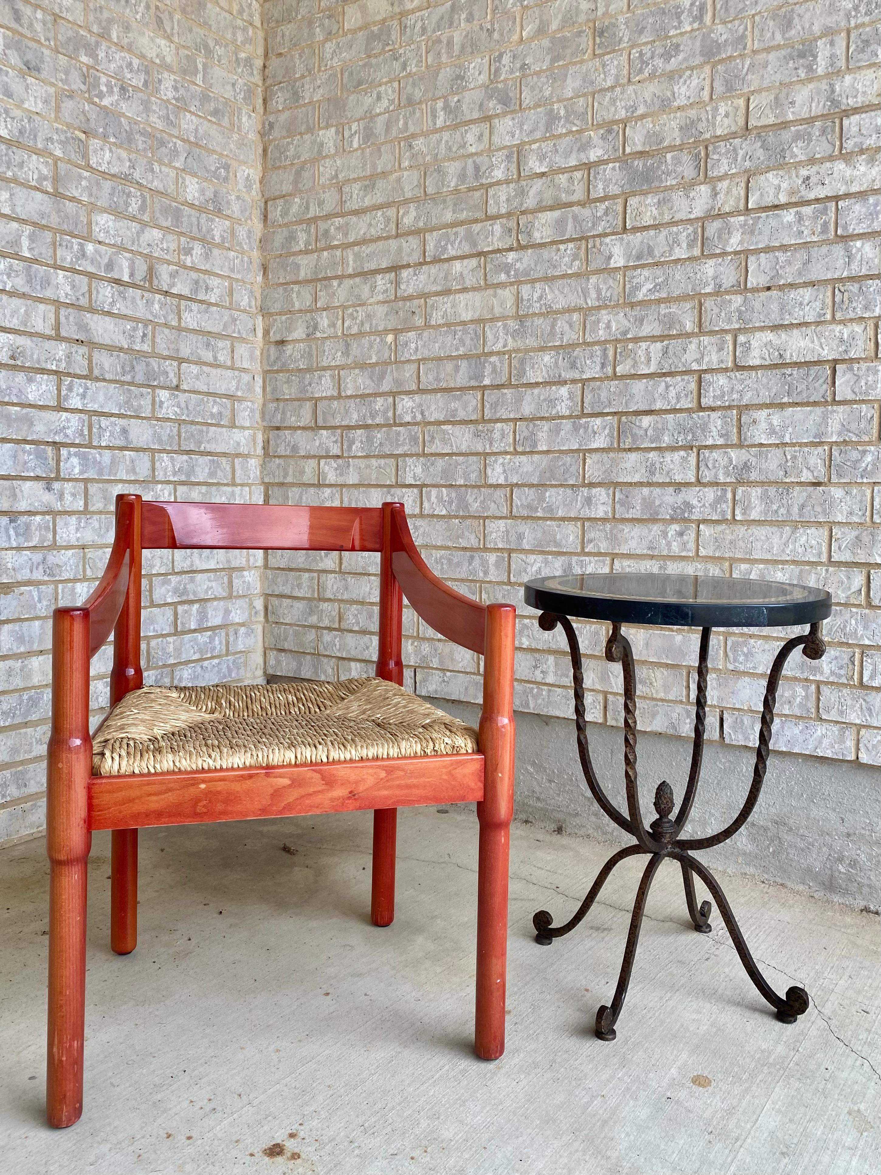 Table d'appoint en marbre noir et fer torsadé de la Maison Jansen en vente 9