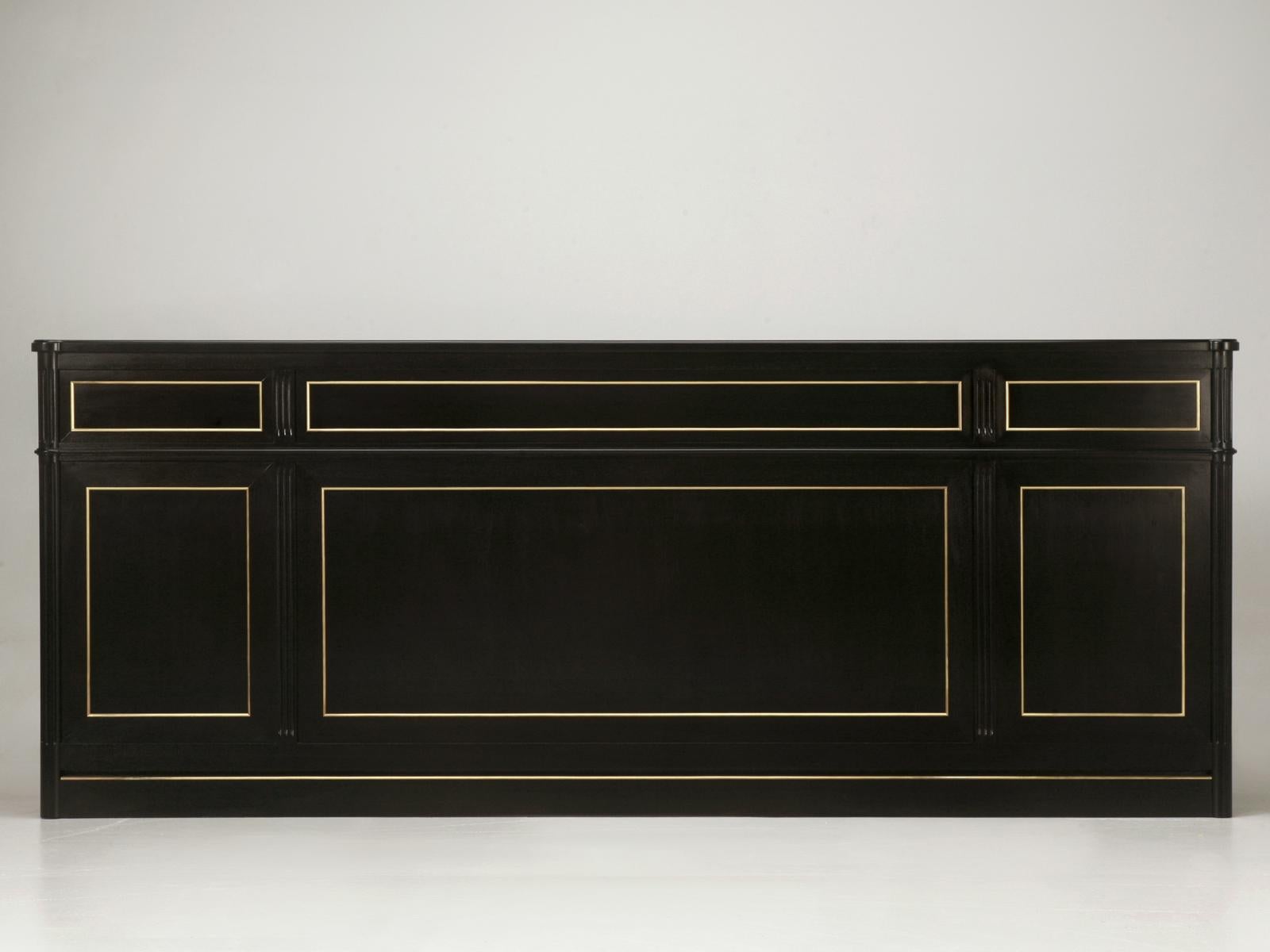 Hand-Crafted Maison Jansen Inspired Louis XVI Style TV Lift Console in an Ebonized Mahogany For Sale